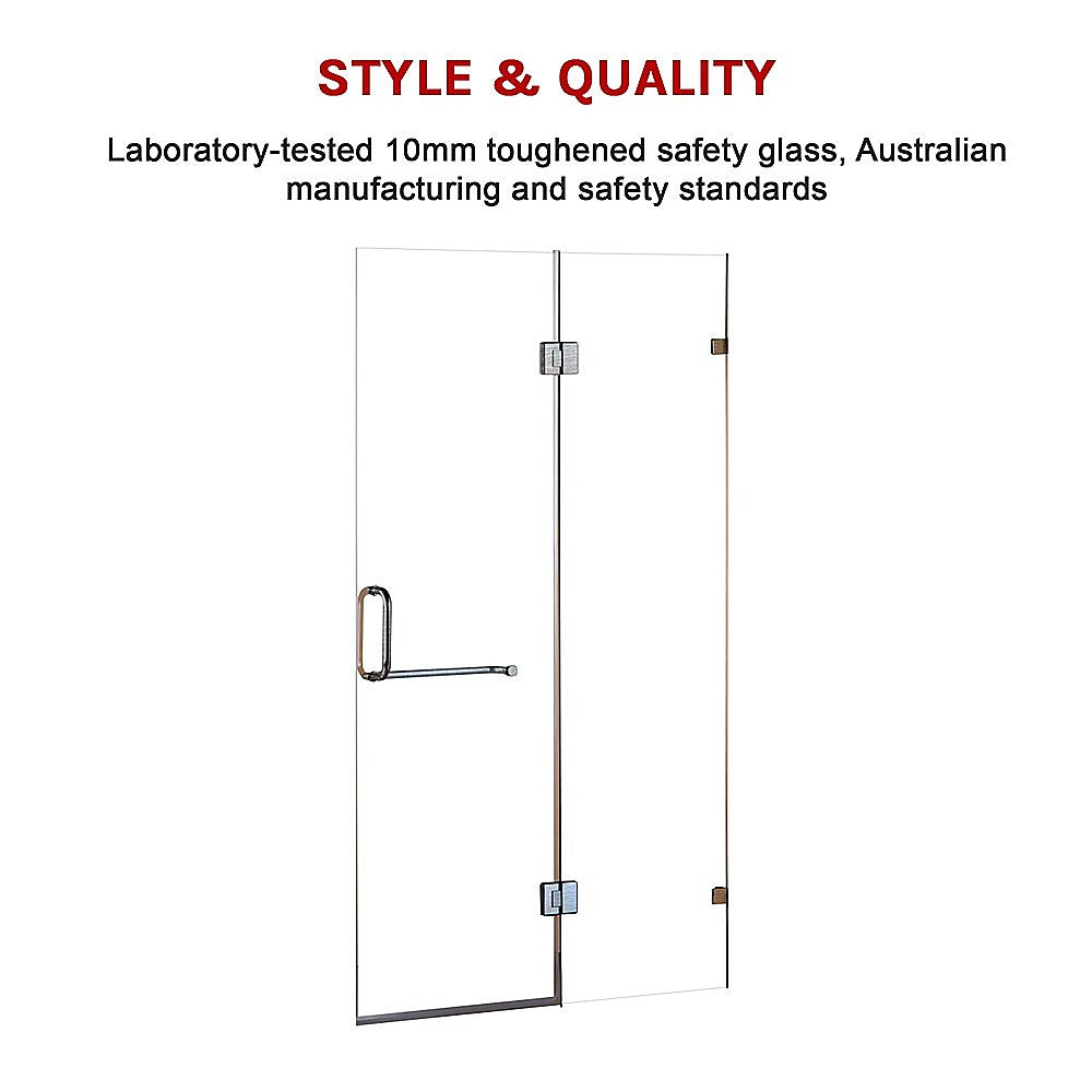 Premium 120 x 200cm Frameless Shower Screen - 10mm Tempered Glass - Wall to Wall Installation - Modern Bathroom Upgrade by Della Francesca - Perfect for Small Bathrooms & Luxury Spa Style Showers
