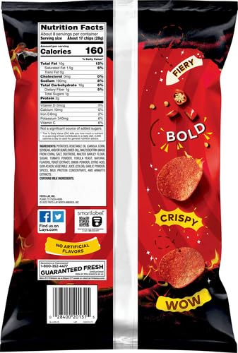 Lay's Flamin' Hot Potato Chips - Spicy Snack, 7.75oz Bag - Perfect for Parties, Movie Nights & On-the-Go Snacking