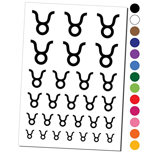 Taurus Zodiac Sign Temporary Tattoos - Waterproof Fake Body Art Set (Black, 1 Sheet) | Perfect for Parties, Festivals & Astrology Lovers