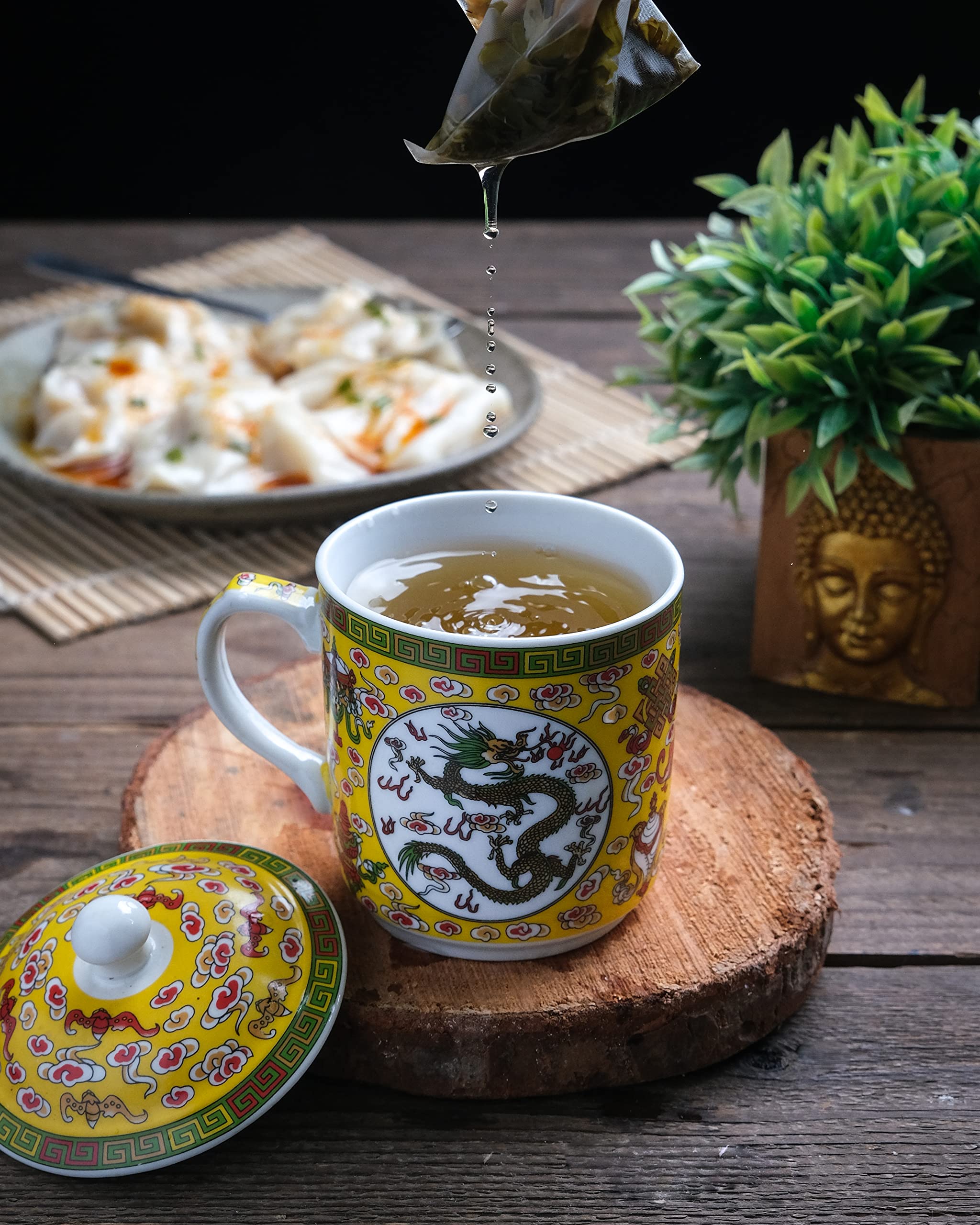 Zen Collection - Green Tea with Peach & Jasmine | Natural Detox & Antioxidant Rich | Metabolism Boosting Herbal Tea | 20 Pyramid Teabags | Perfect for Relaxation, Skin Health & Aromatherapy