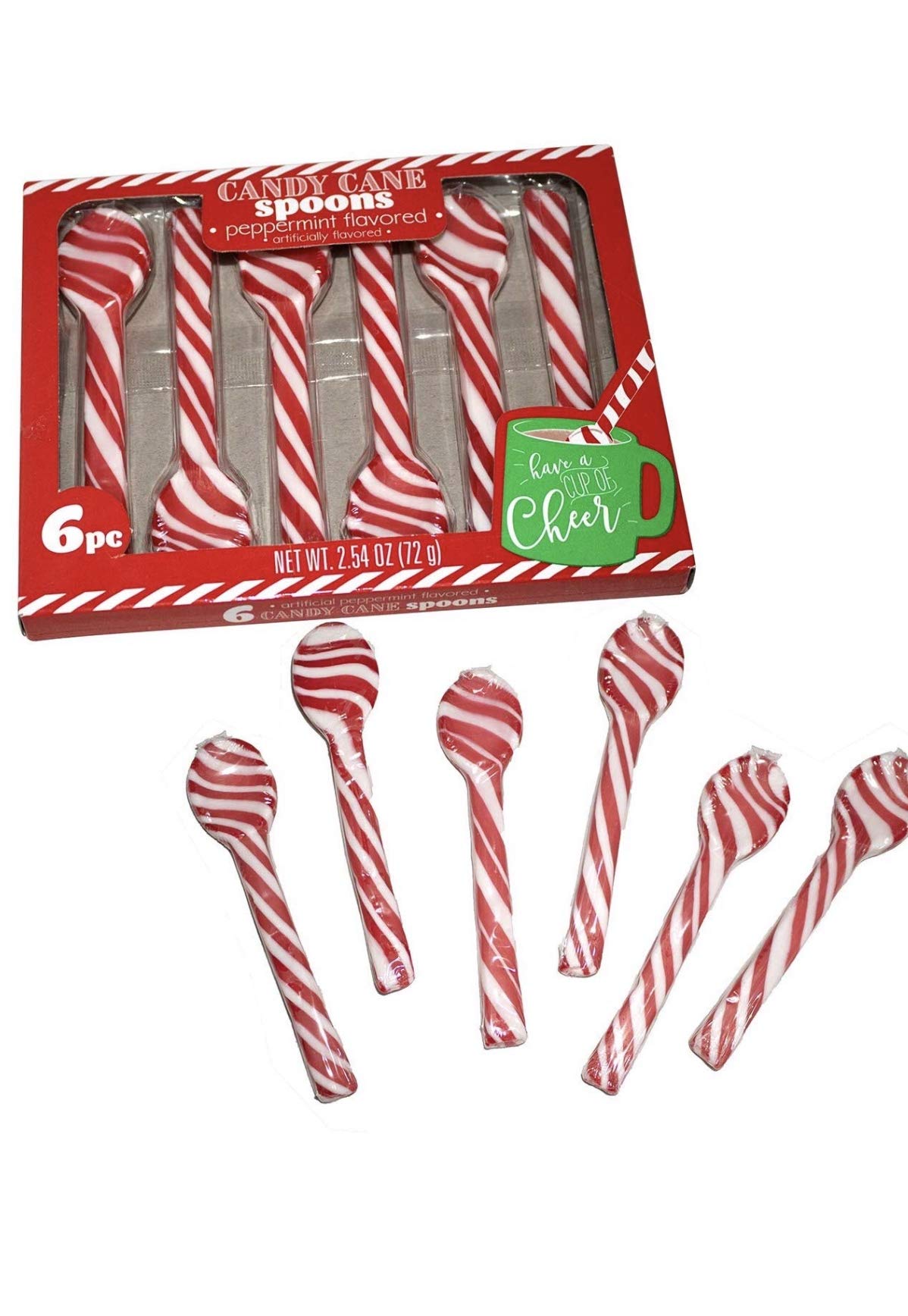 Swiss Miss Milk Chocolate & Marshmallow Hot Cocoa Mix with Peppermint Candy Cane Spoons - 6 Pack (12 Total Boxes) | Perfect for Winter Holidays, Christmas Gifts & Cozy Family Nights