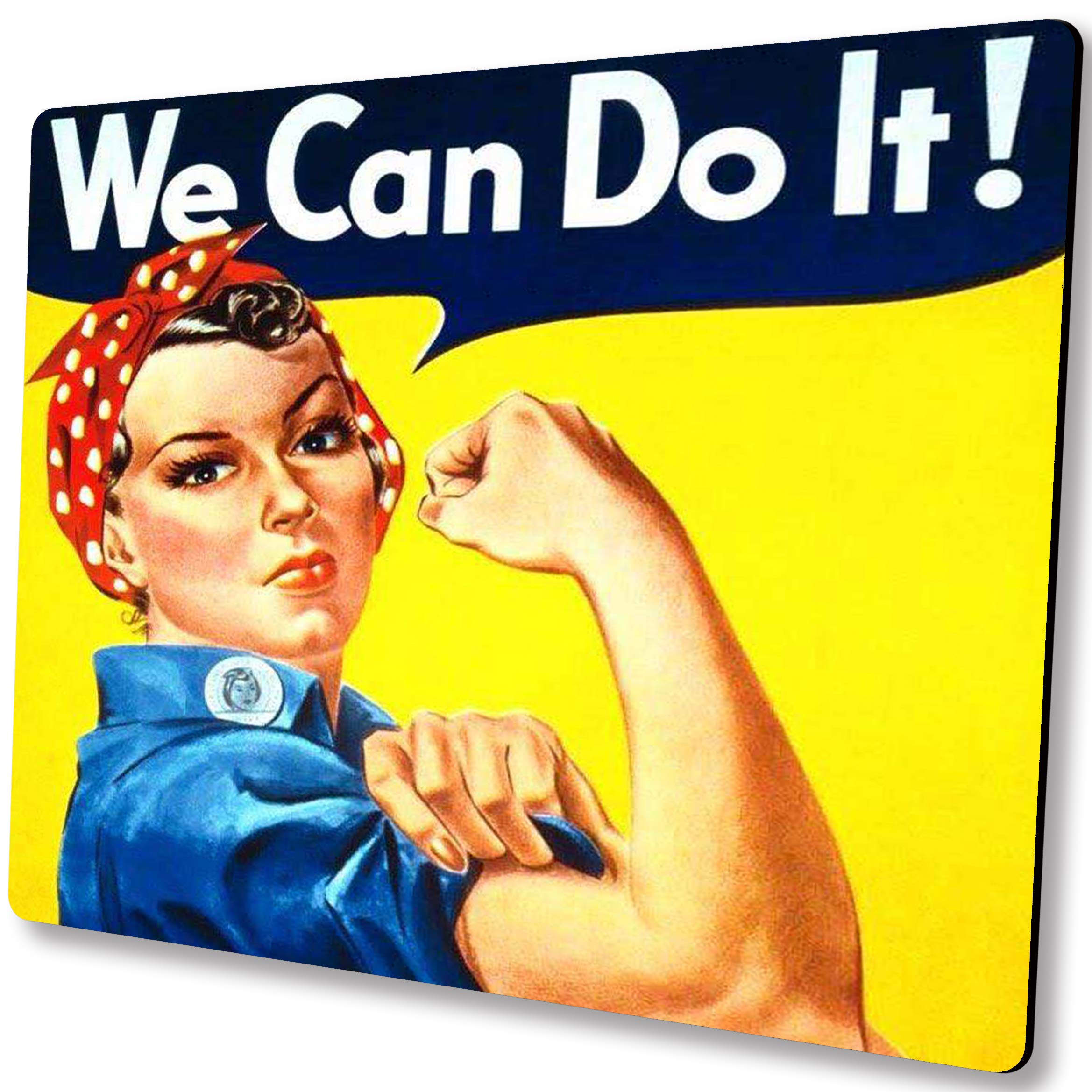 Custom Inspirational Mouse Pad - Non-Slip Rubber Base for Wireless Mice | Personalized 'We Can Do It' Design | Perfect for Office, Gaming & Home Workspaces