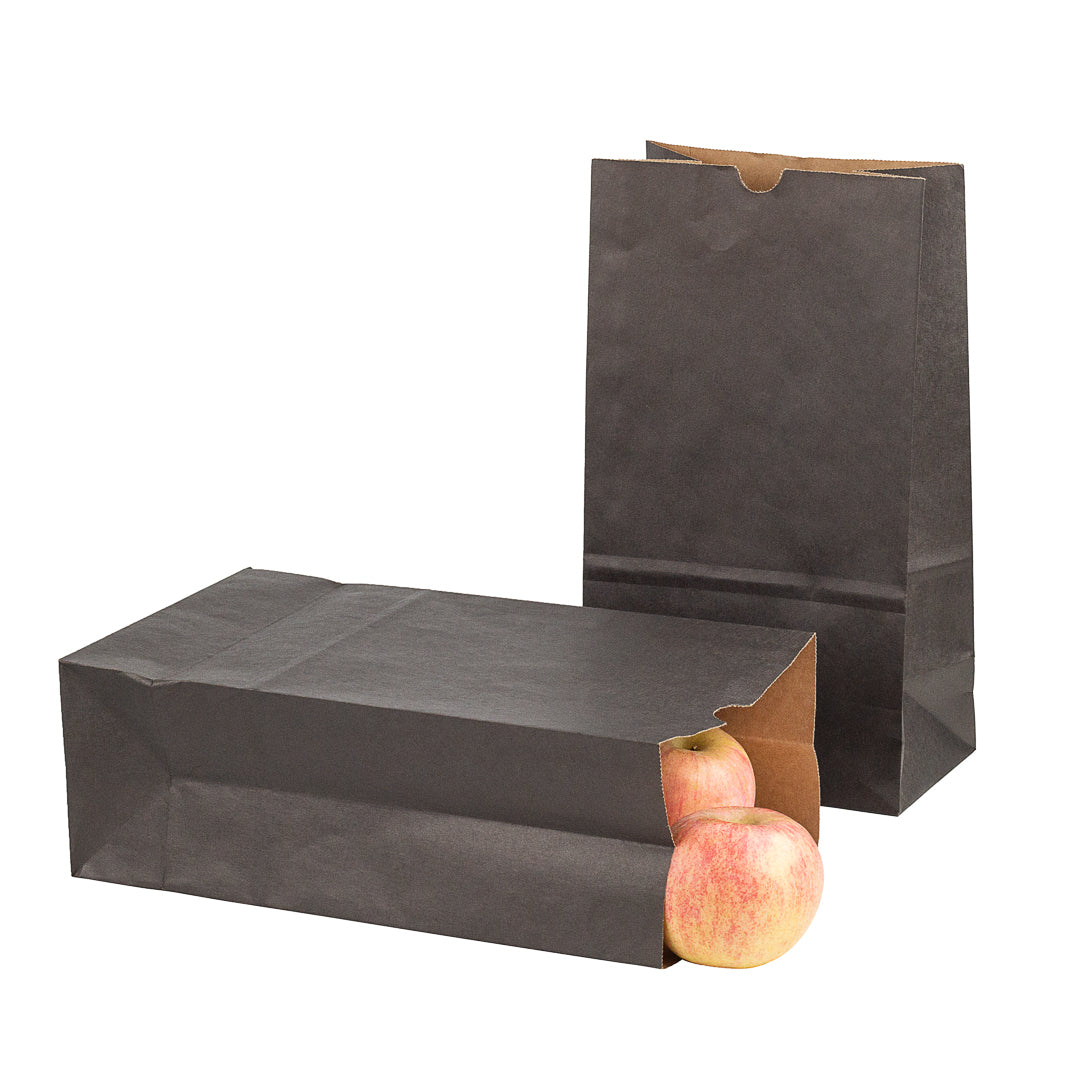 Black Paper Bags 12 lb - 7 x 4.25 x 12.5 Inches - 100 Count Box | Heavy Duty Gift, Party & Shopping Bags for Retail, Events & Packaging