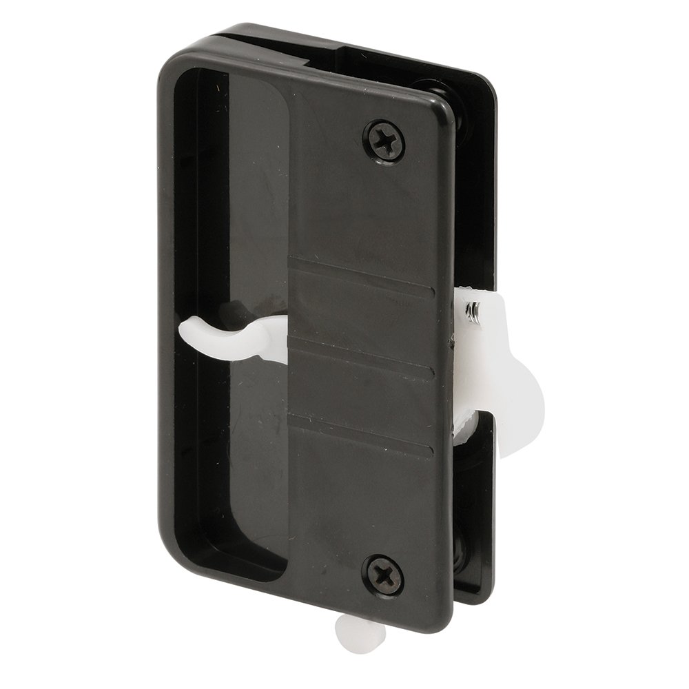 Slide-Co 12324 Black Plastic Screen Door Latch & Pull with Security Lock - Single Pack | Durable Entryway Hardware for Patio, Porch & Storm Doors