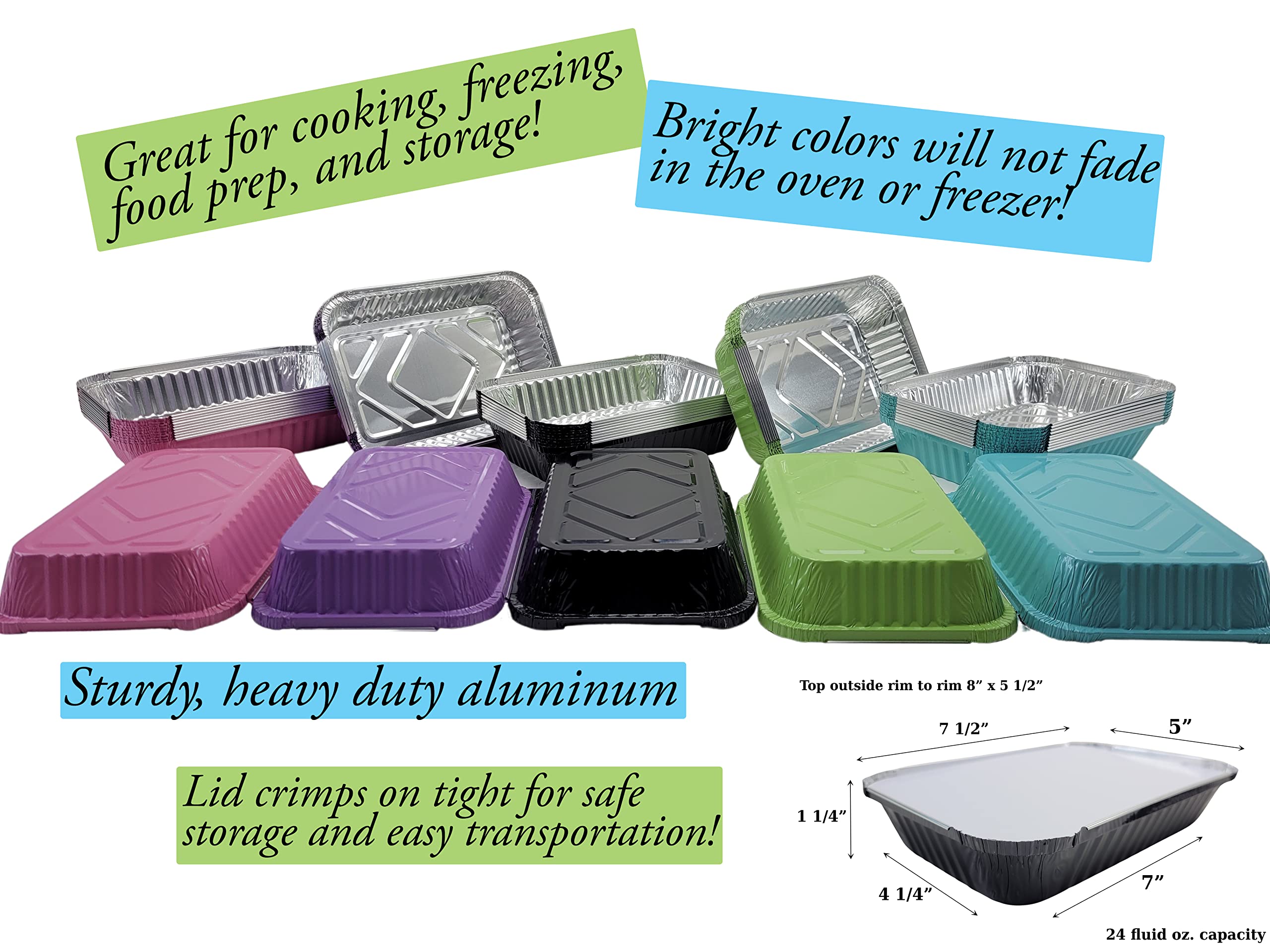 KitchenDance 1000-Pack Blue Aluminum Foil Baking Pans with Board Lids - 1.5lb Shallow Takeout Food Containers for Cooking, Freezing & Meal Prep - Perfect for Restaurants, Catering & Home Baking (6417L)