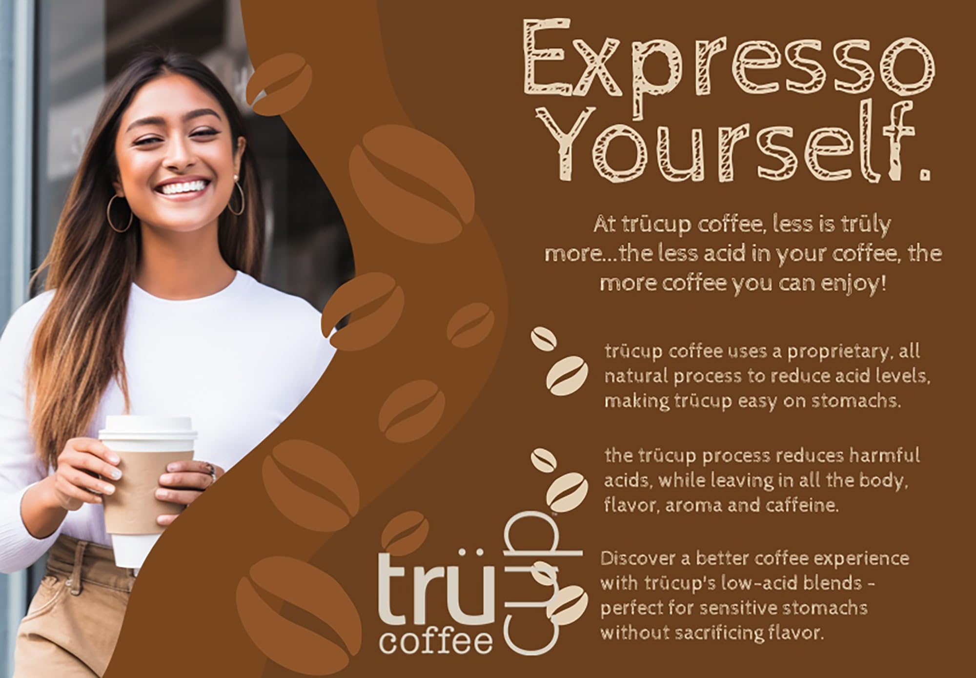 Trücup Low Acid Coffee, French Roast Ground Coffee - 80oz Drip Grind, Natural Water & Steam Process with 60% Less Acid, Smooth Flavor, Stomach-Friendly, Rich in Antioxidants | Perfect for Sensitive Stomachs, Morning Brew & Office Use