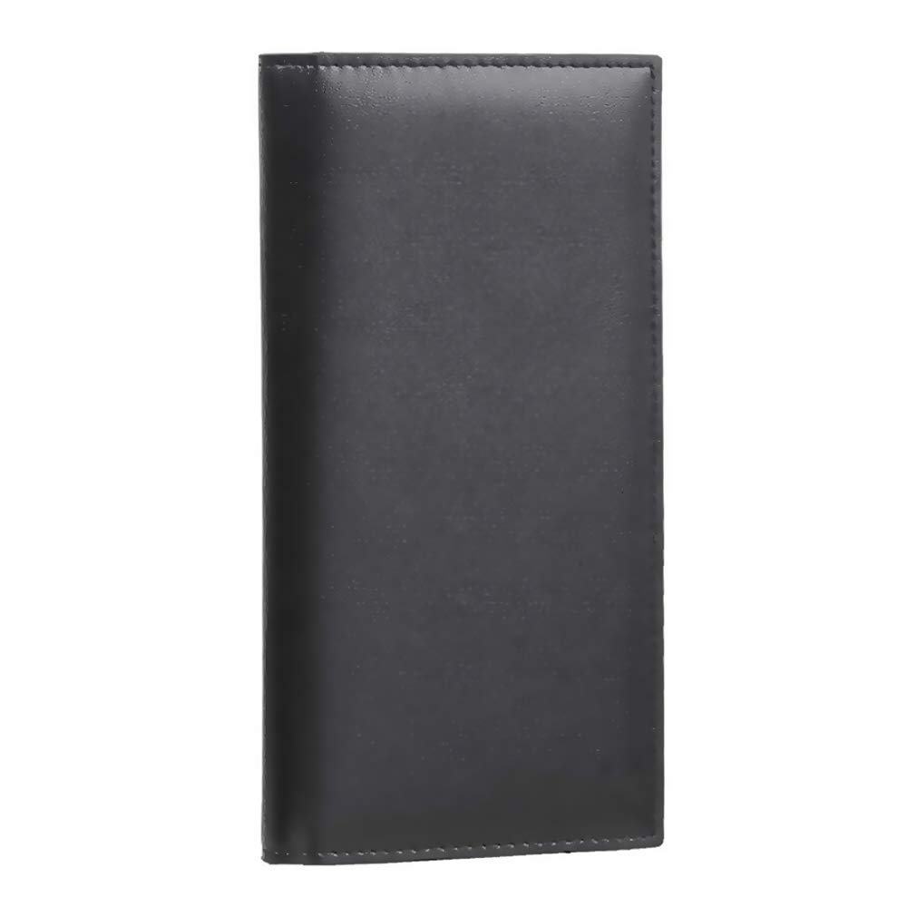 Genuine Leather Checkbook Cover & Card Holder - Bifold Wallet Organizer with RFID Protection - Black Leather Case for Men & Women | Perfect for Business, Travel & Everyday Use