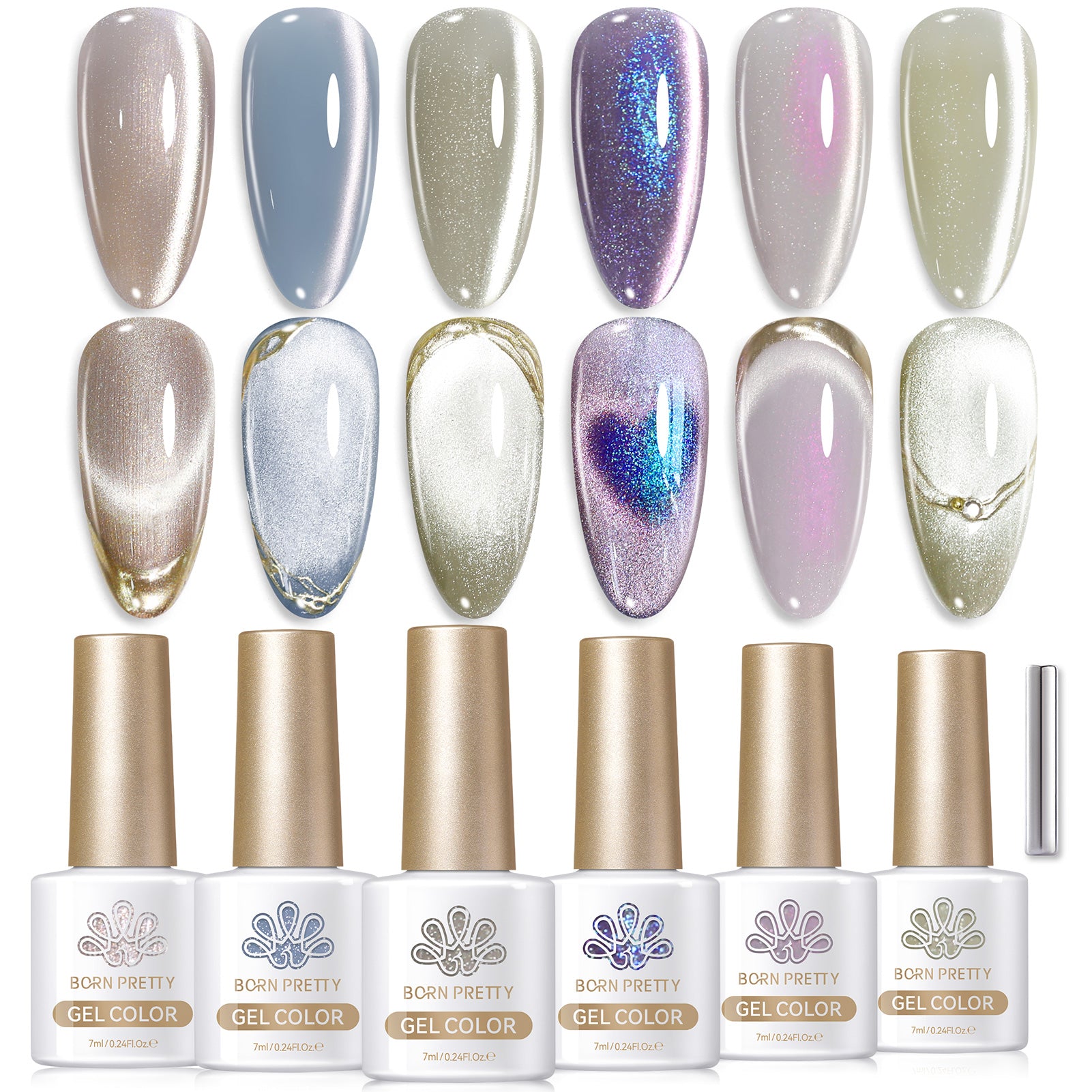 6 Colors Magnetic Cat Eye Gel Polish Set - M44 Celestial Vault 7ml | Long-Lasting Nail Art Polish Kit for Salon & Home Manicure | Perfect for Parties, Weddings & Special Occasions