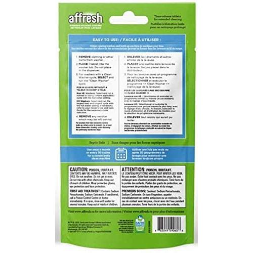 Affresh Washing Machine Cleaner Tablets - 6 Count, Deep Cleans & Deodorizes, Safe for All Machines (W10135699B) - Perfect for Laundry Day & Routine Appliance Maintenance