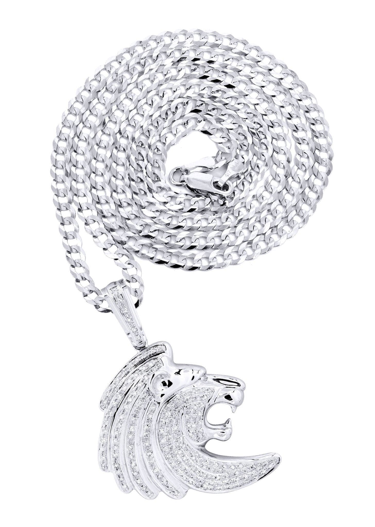 10K White Gold Lion Head Diamond Necklace - 0.79 Carats | Elegant Jewelry Gift for Women | Perfect for Anniversaries, Birthdays & Special Occasions