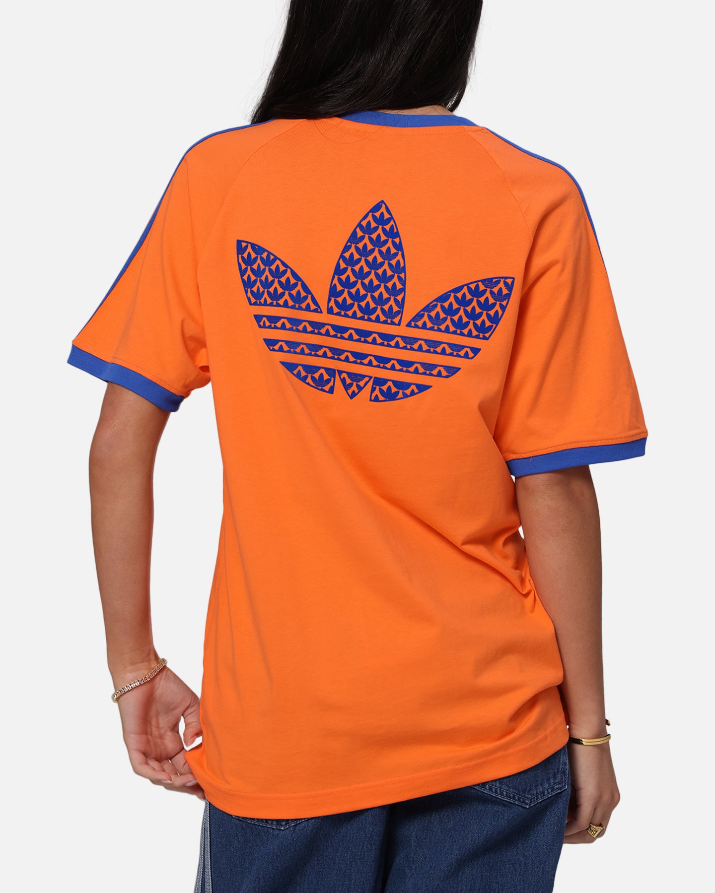 Adidas Monogram Cali T-Shirt for Women - Orange Cotton Casual Tee - Perfect for Gym, Running & Streetwear Fashion