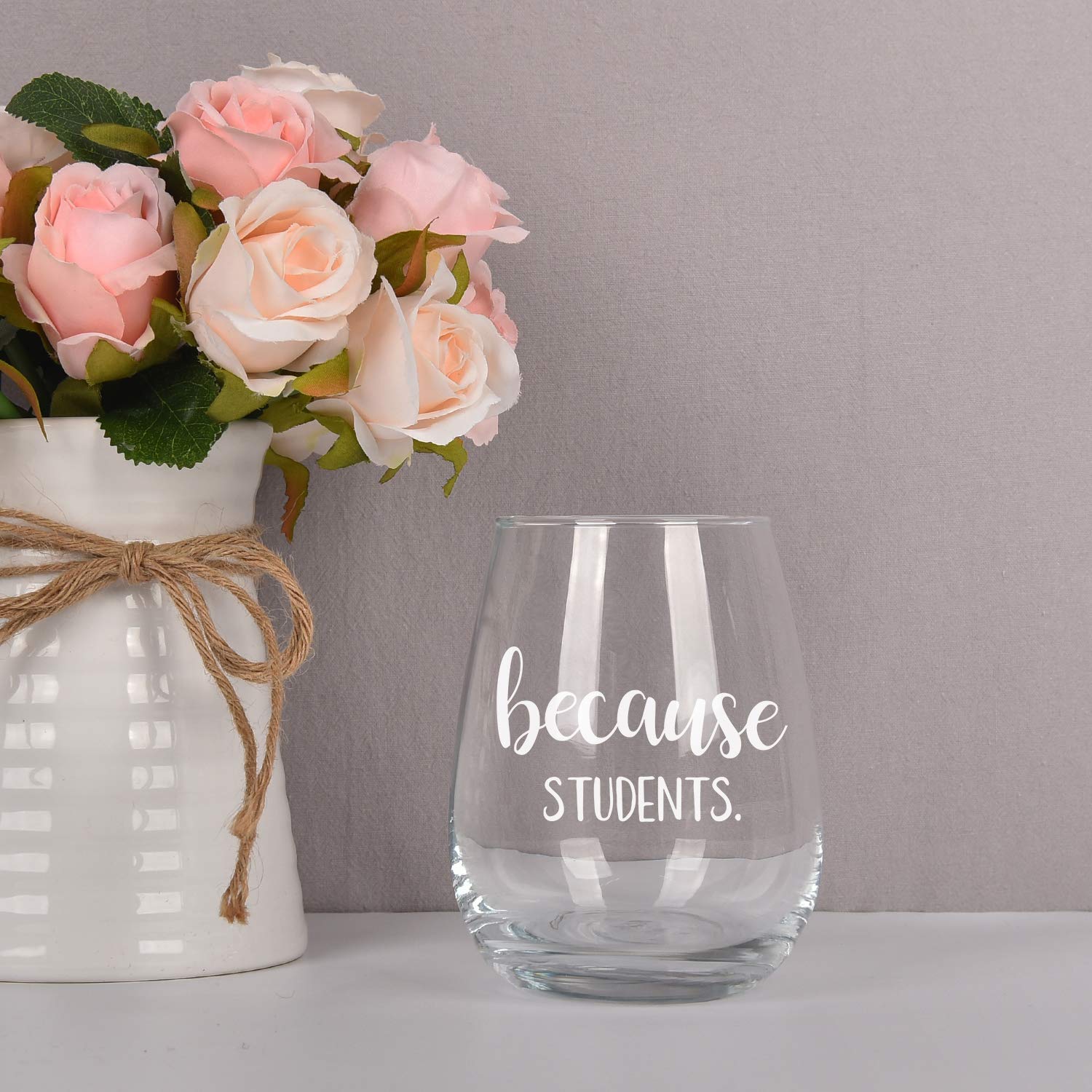 Gtmileo 15oz Funny Stemless Wine Glass - Unique Teacher Gift for Women & Men - Perfect for Teacher Appreciation, Birthday & Teachers Day - Great for Classroom Celebrations & Relaxing After School
