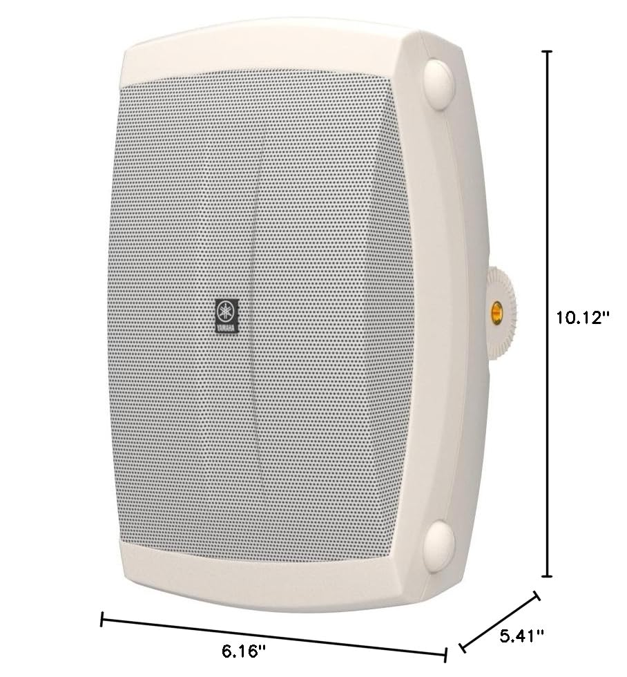 Yamaha NS-AW150W 2-Way Indoor Outdoor Weatherproof Speakers - High Performance White Bookshelf Speakers for Home Theater, Patio, Garden & Pool Area (Pair)