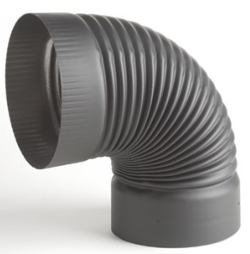Heat-Fab 21350 8-Inch 90 Degree Black Chimney Elbow - 22GA Heavy Duty HVAC Duct Fitting for Fireplace, Wood Stove & Ventilation Systems