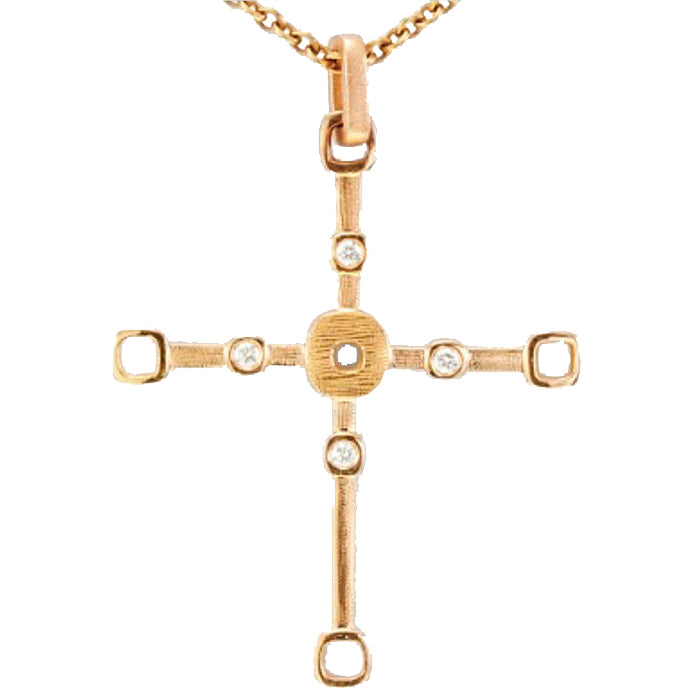 Alex Sepkus Box Cross Pendant Necklace - 14K Gold Religious Jewelry for Women, Elegant Gift for Baptism, Confirmation & Everyday Wear