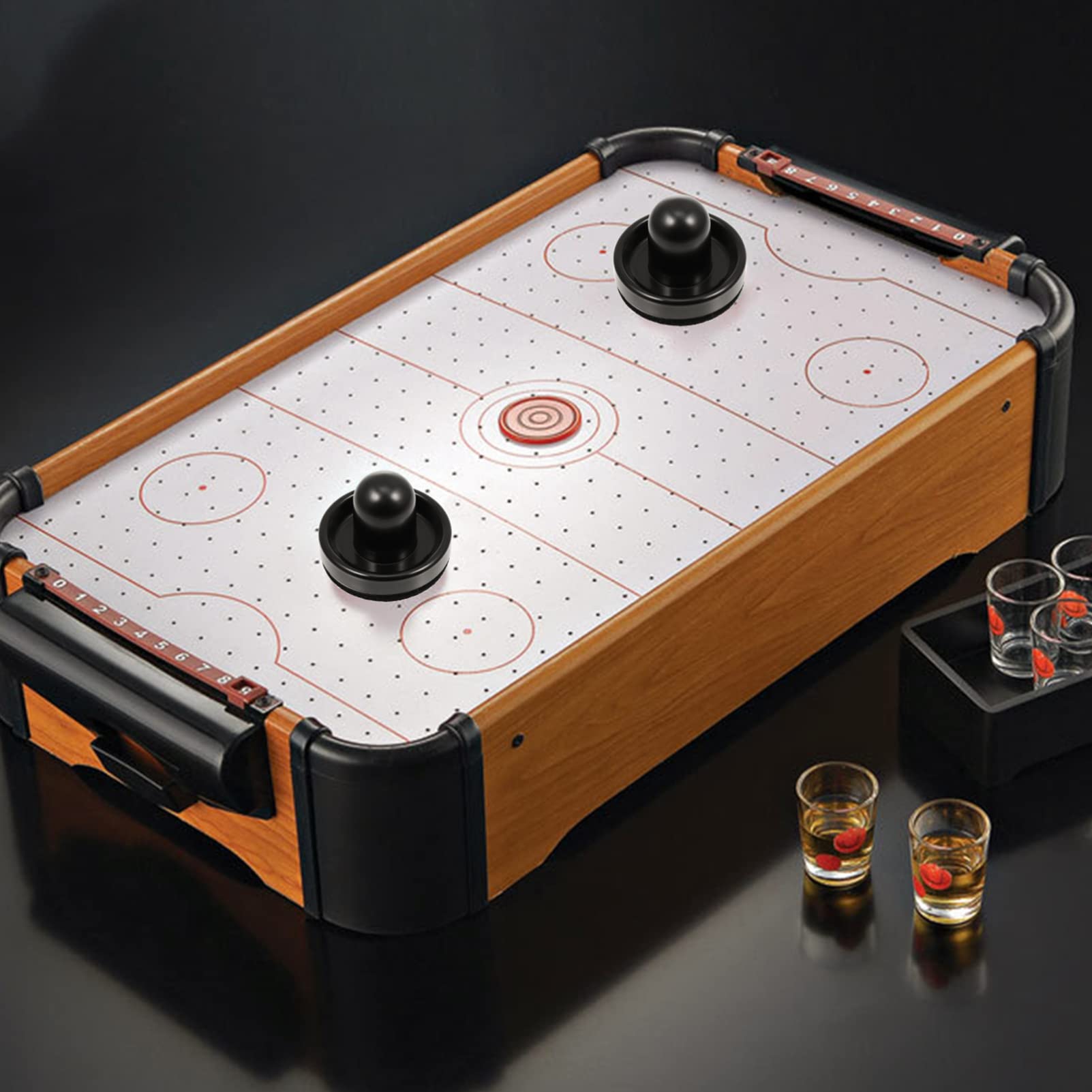 1 Set Air Hockey Paddles & Pushers - Replacement Hockey Game Accessories for Table Hockey, Includes Ball Headers & Lint Remover - Perfect for Home Arcade, Game Room, and Family Fun Nights