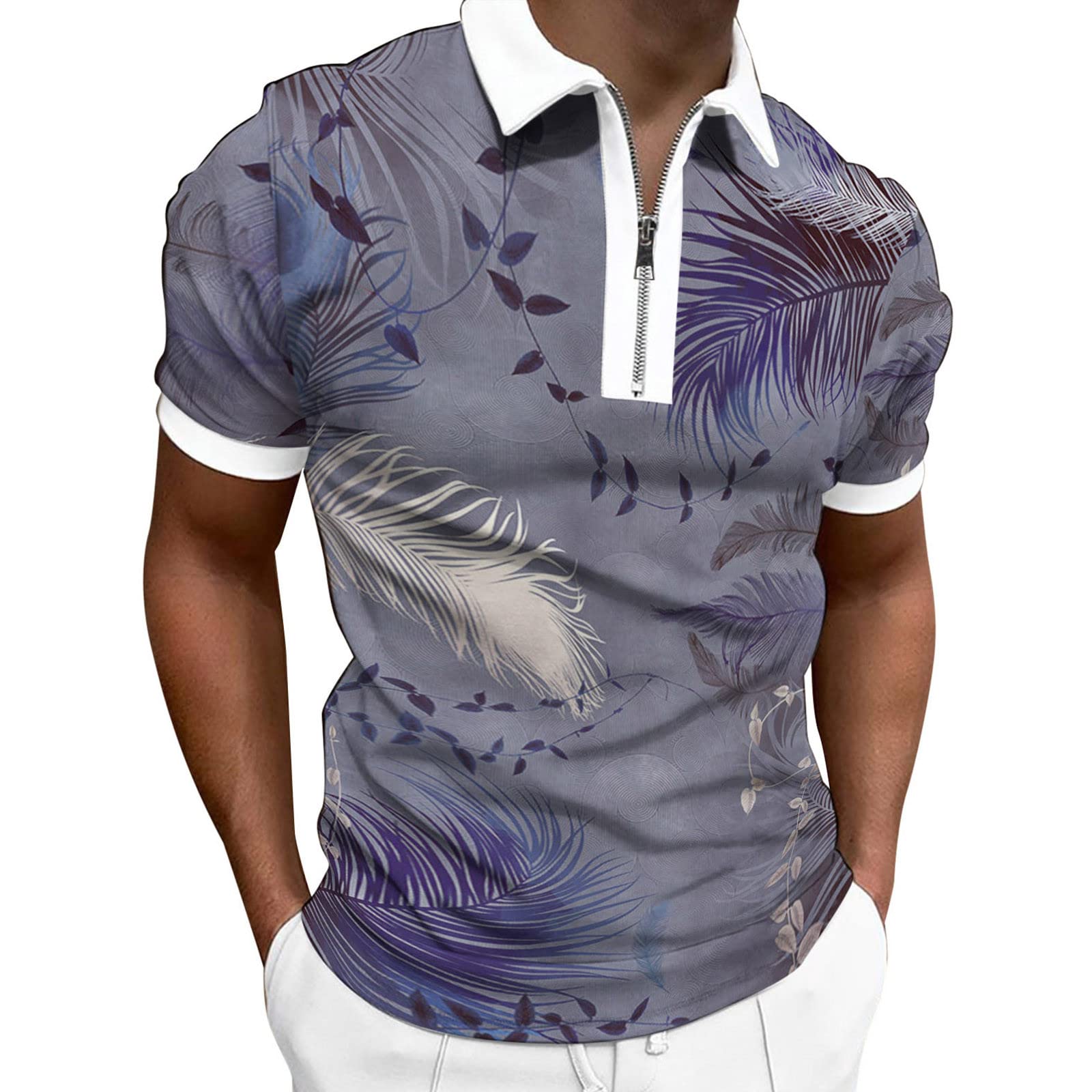 Best Men's Motorcycle T-Shirts - Spring & Summer Fashion Lapel Zipper Casual Short Sleeve Tops for Riding & Outdoor Activities