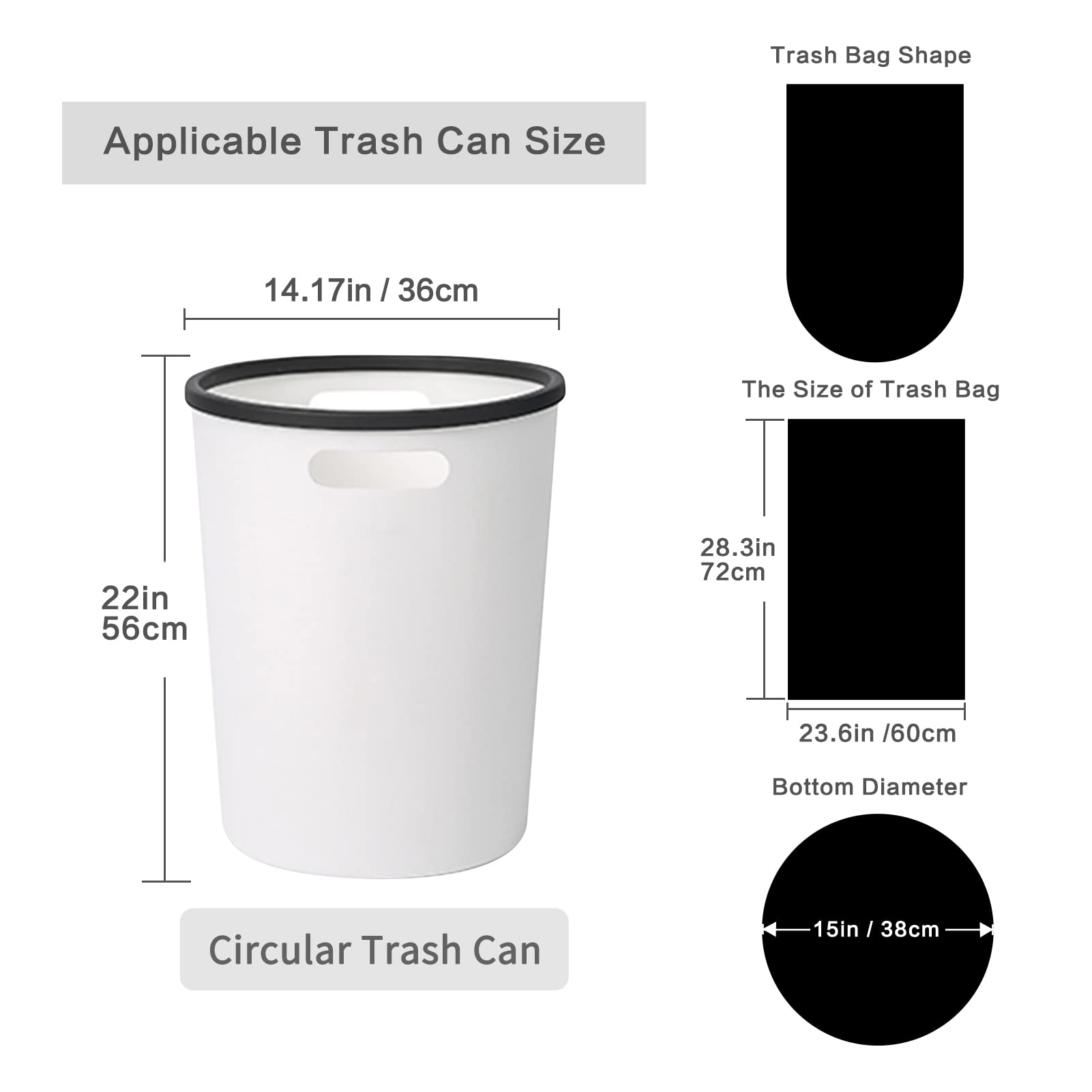 Toplive 13 Gallon Trash Bags - Heavy Duty Garbage Bags for Kitchen, Bathroom, Office & Home Use | Wastebasket Bin Liners (Black) - Perfect for Daily Waste Disposal & Cleaning