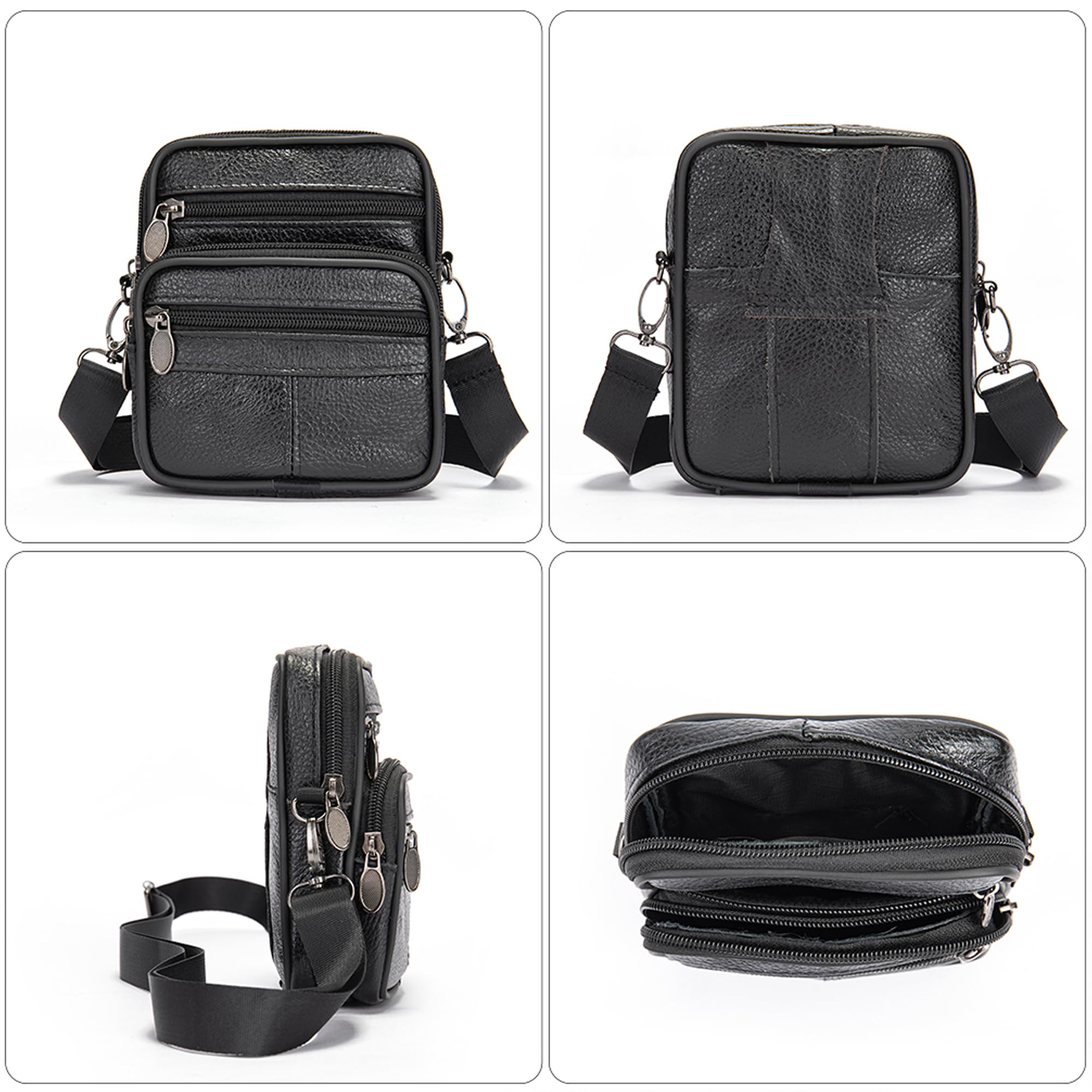 Leather Shoulder Holster for Phone - Men's Crossbody Bag for Smartphone & Mini Tablet - Perfect for Travel & Work