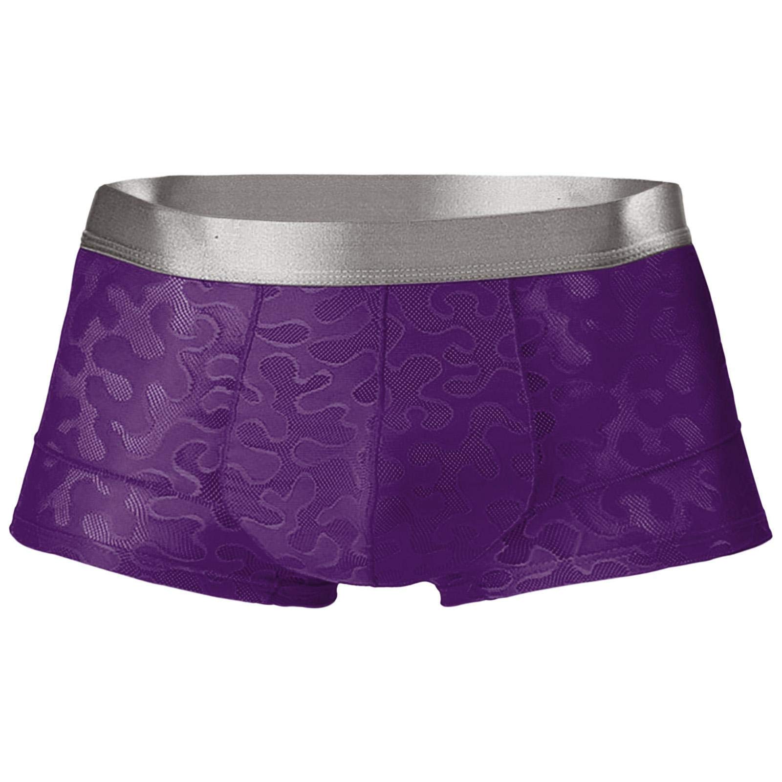 Silk Sexy Flat Ice Men's Boxer Briefs - Breathable No Fly Underwear with Stylish Patterns for Everyday Comfort | Perfect for Workout, Lounge & Sleep