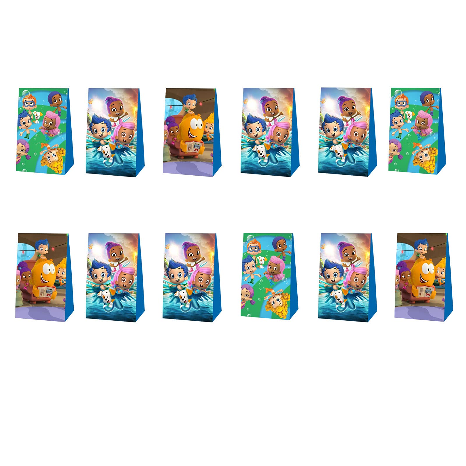12 Pack Bubble Guppies Party Favor Bags - Kids Birthday Party Supplies, Goodie Bags for Candy & Treats - Perfect for Bubble Guppies Themed Birthday Parties, School Events & Baby Showers