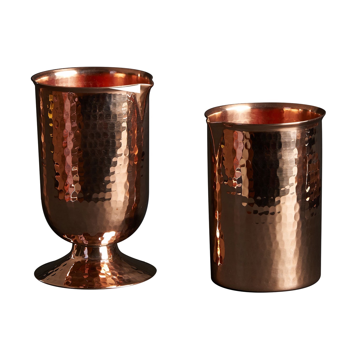 Premium Copper Cocktail Glasses Set of 4 - Elegant Handcrafted Copper Mugs for Moscow Mule, Whiskey & Cocktails - Perfect for Home Bar, Parties & Gifts