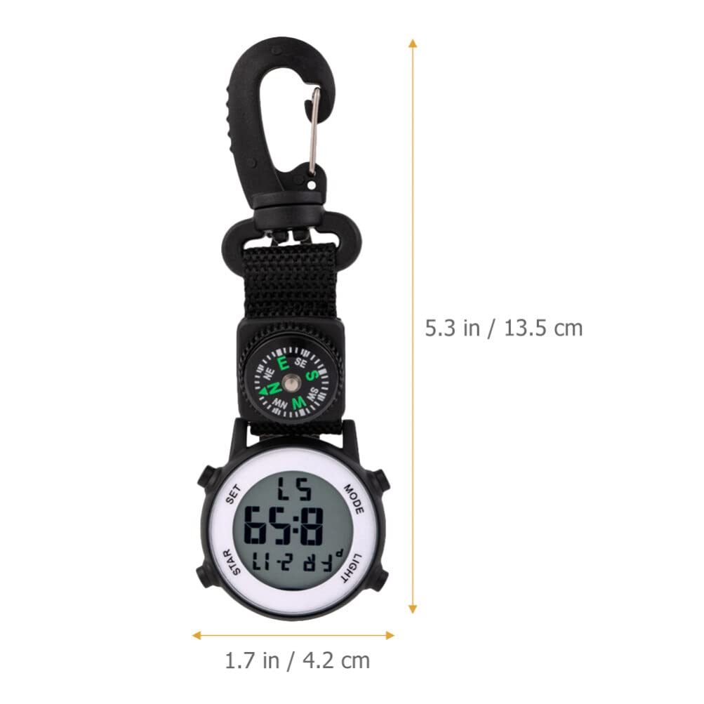 Gatuida Digital Carabiner Watch - Clip On Keychain Watch with LED Display, Multipurpose Outdoor Hanging Watch for Hiking, Camping, Backpacking & Travel Accessories