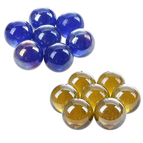 10 Pcs 16mm Glass Marbles - Knicker Balls for Kids Games, DIY Decor, Vase Fillers - Dark Brown & Dark Blue (2 Sets) - Perfect for Home Decor, Party Favors, and Sensory Play
