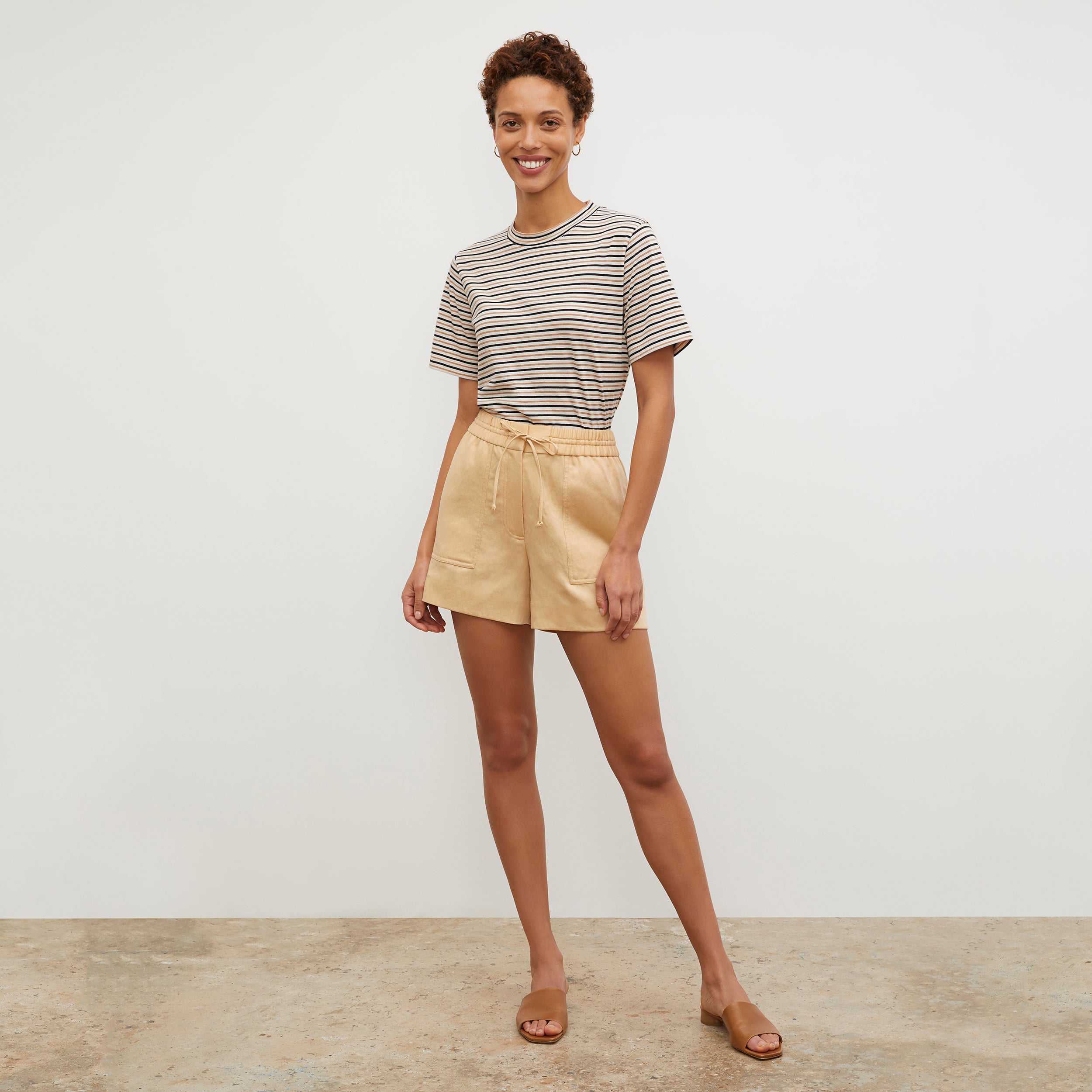 Adina Everyday Twill Shorts in Butter Color - Comfortable Casual Wear for Women | Perfect for Work, Travel & Relaxation