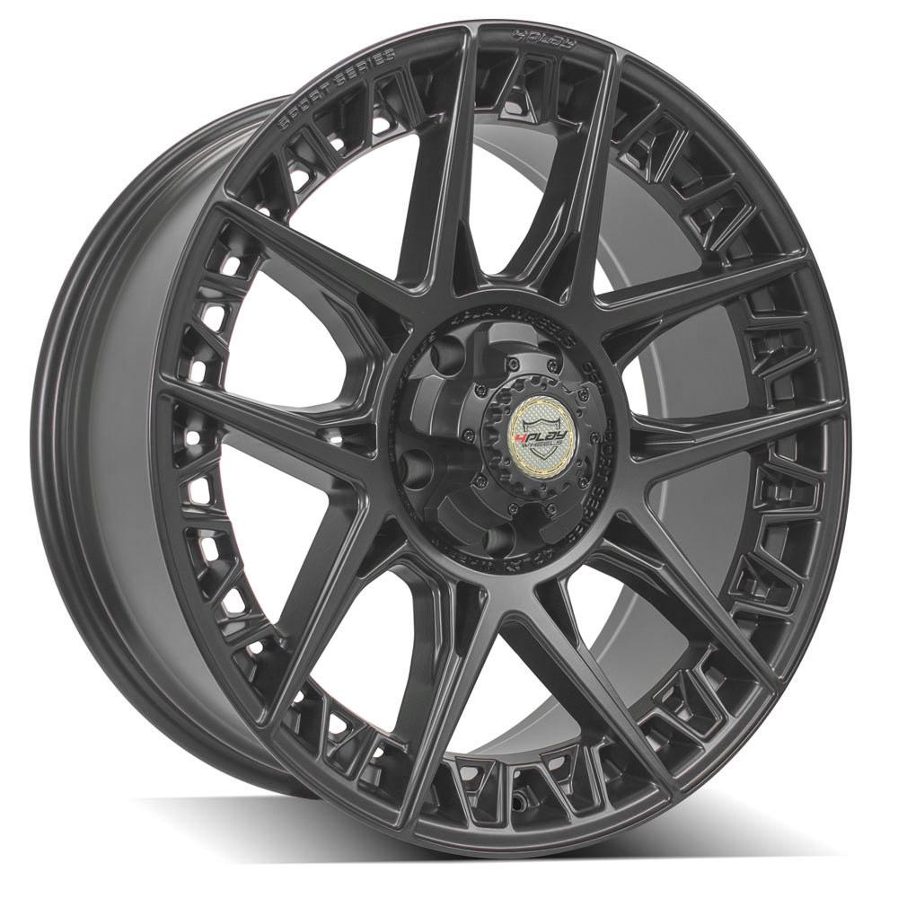 4Play Sport Series 4PS50 Satin Black Wheel 22x9.0 0 Offset 5x127/5x139.7mm 87.1mm Hub - Premium Alloy Rims for Trucks & SUVs - Perfect for Off-Roading & Street Performance