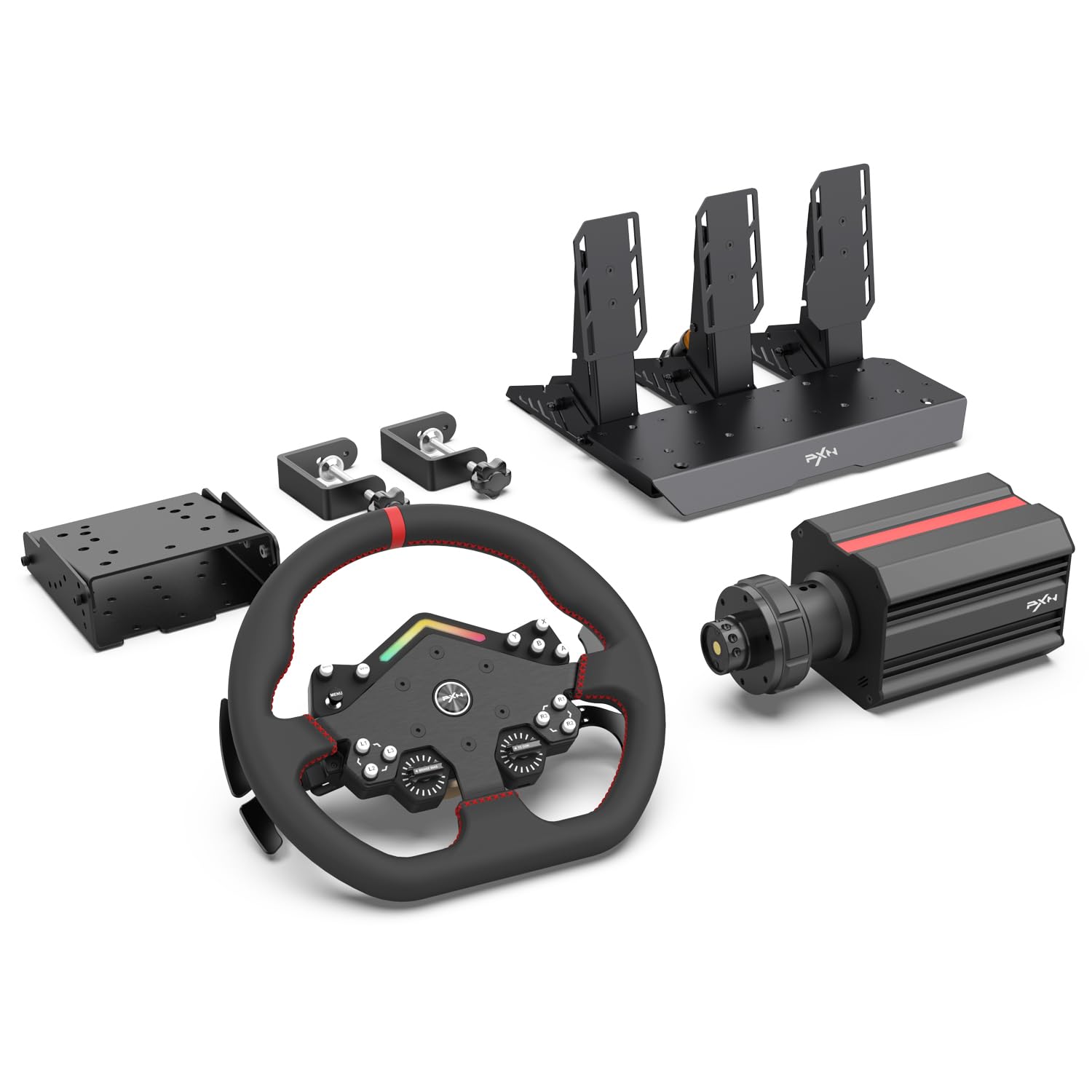 PXN V12 Lite Direct Drive Racing Wheel with 6Nm Force Feedback, Pedals - Compatible with PC, PS4, Xbox One & Series X/S - Perfect for Sim Racing, Drifting & Gaming Enthusiasts