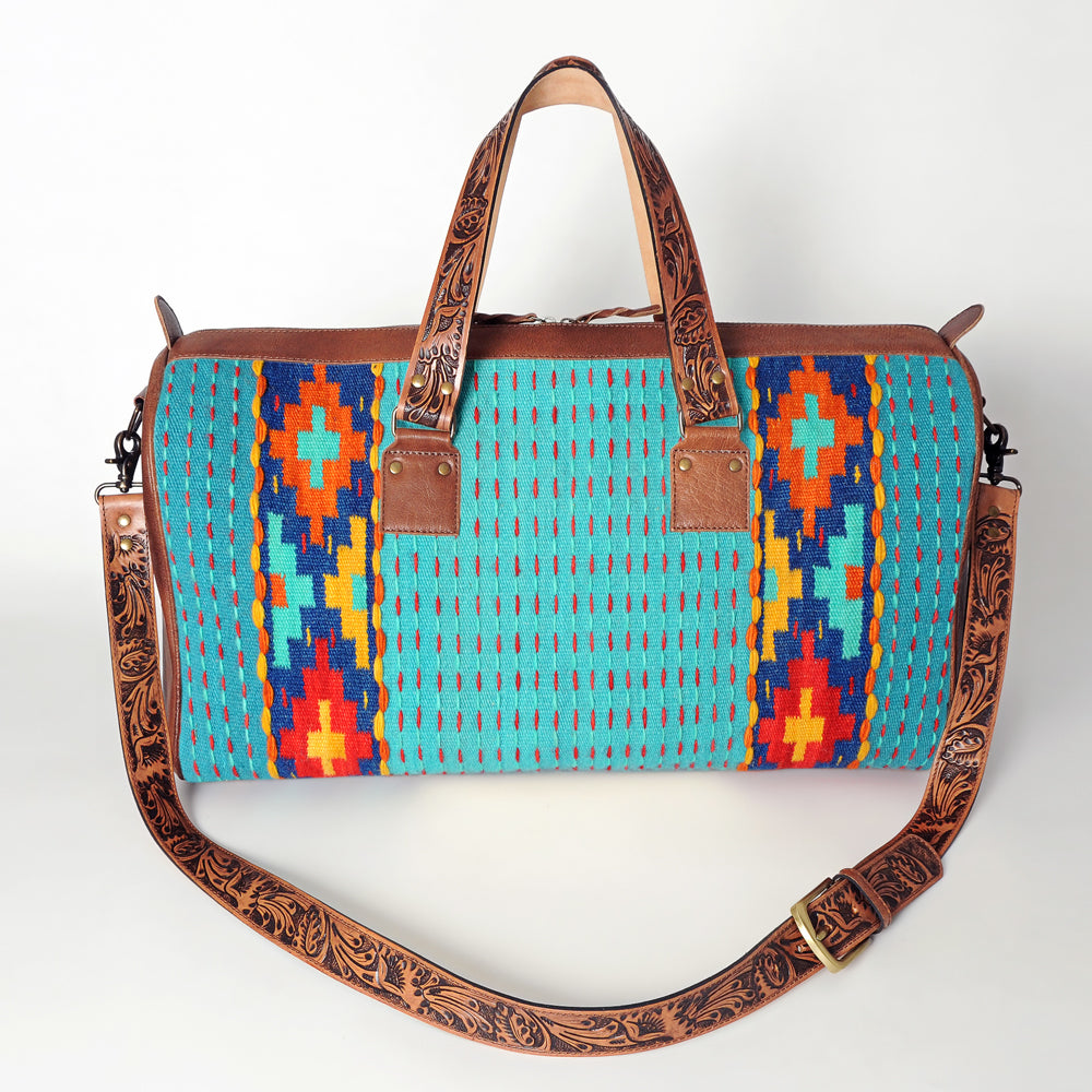 ADBG870B Genuine Leather Western Handbag - American Darling Hand-Tooled Saddle Blanket Design Women's Purse for Cowgirl Style, Rodeo Events & Country Fashion Accessories