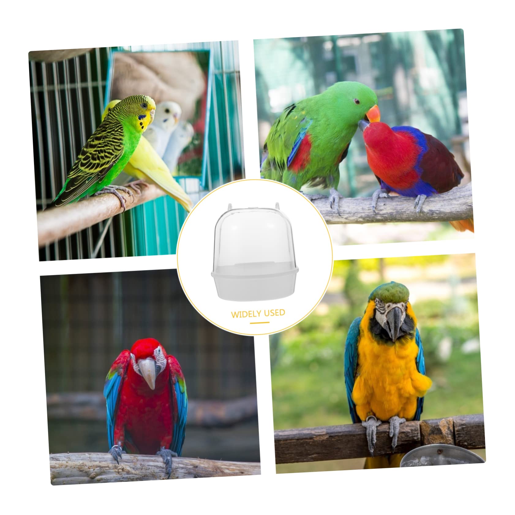 2pcs Parrot Bathing Tubs - Easy to Clean Bird Bath for Cage, Indoor Parakeet & Small Birds | Durable & Spill-Proof Design | Perfect for Daily Bird Grooming & Playtime