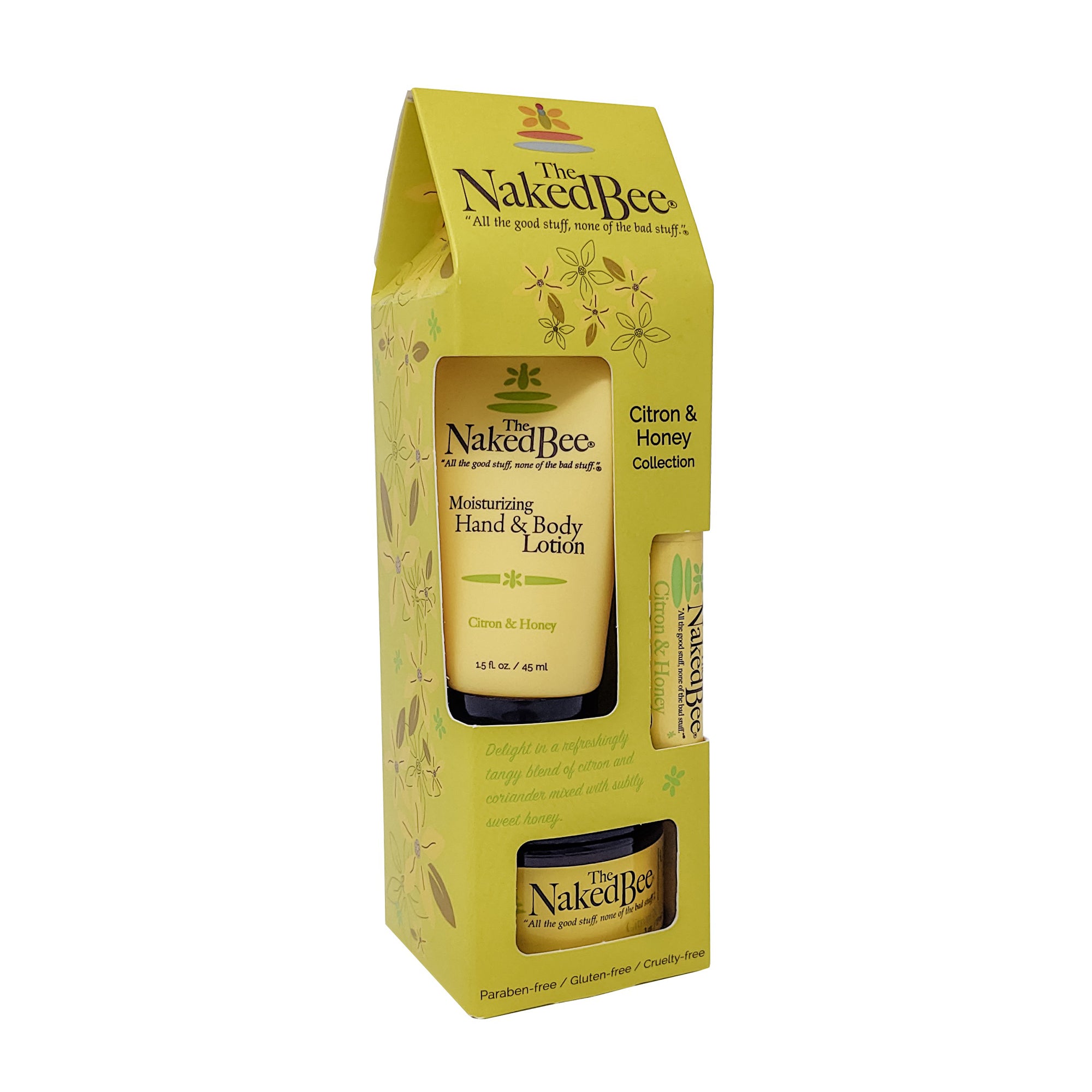 The Naked Bee Citron & Honey Gift Set - Luxurious Natural Skincare Collection for Dry Skin, Perfect for Holidays, Birthdays & Spa Days