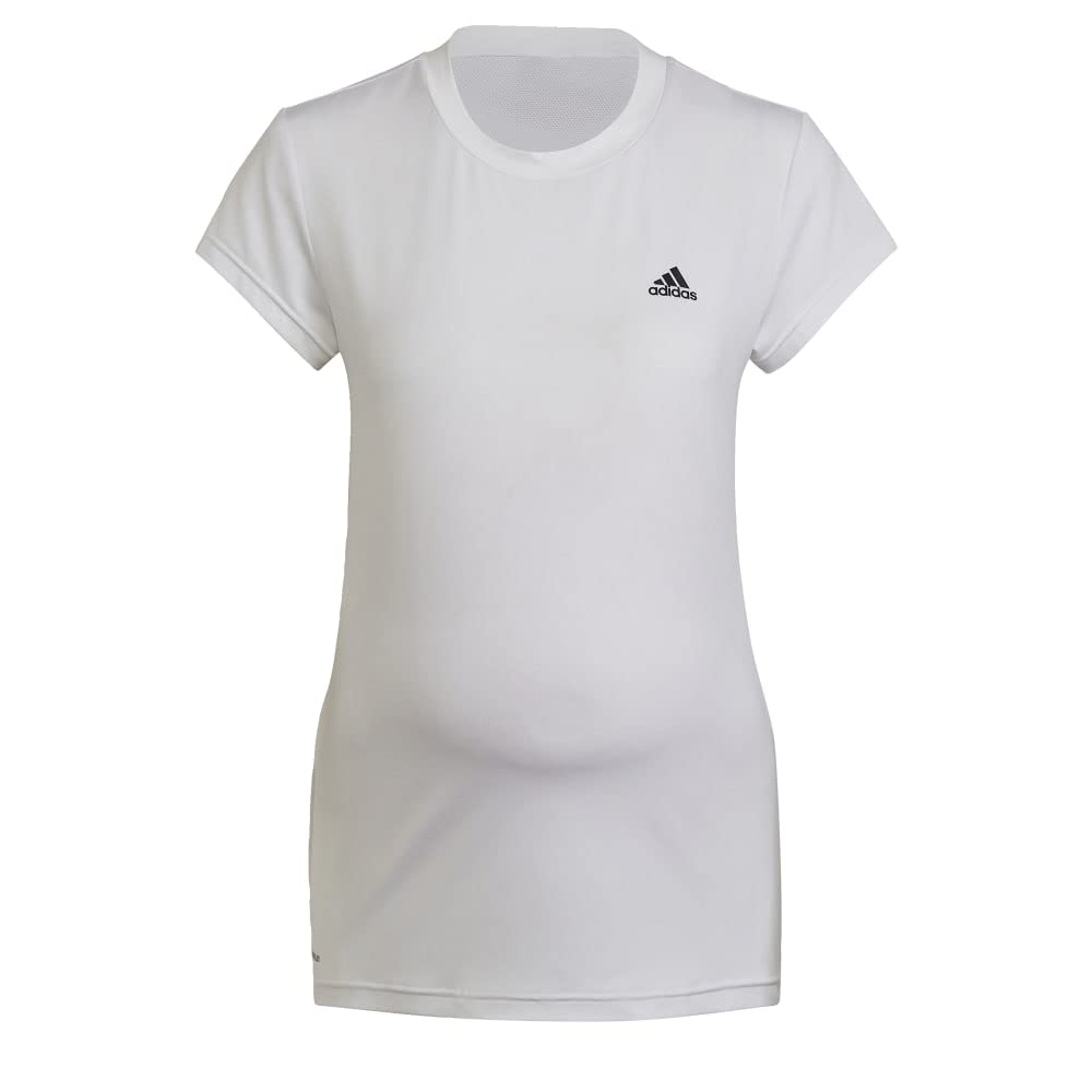 Adidas Women's Designed 2 Move Maternity Sport T-Shirt - Breathable Workout Top for Yoga, Running & Gym - Comfortable Pregnancy Activewear