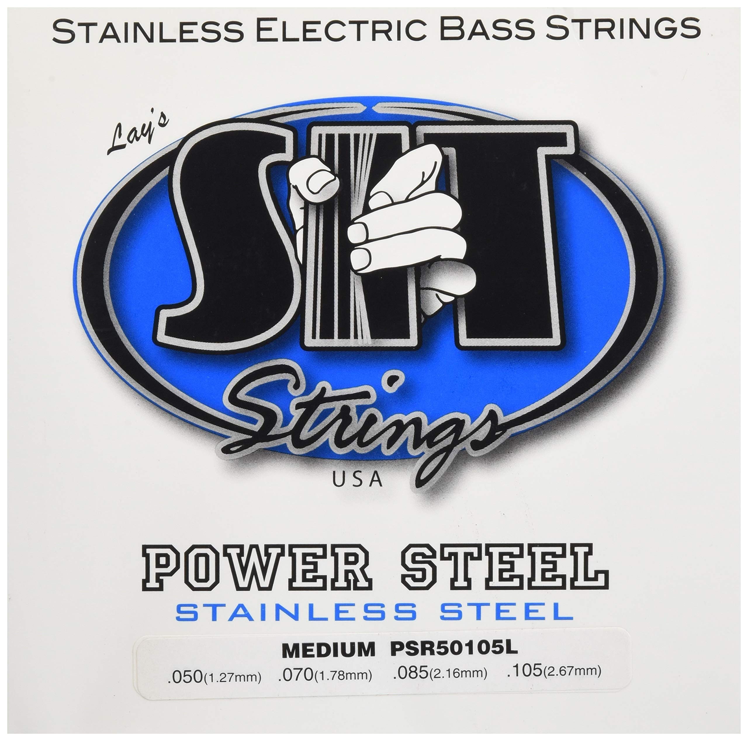 SIT Power Steel Stainless Steel Bass Guitar Strings - 4 String Medium Gauge (50-105) for Enhanced Tone & Durability | Perfect for Rock, Jazz & Studio Recording | PSR50105L