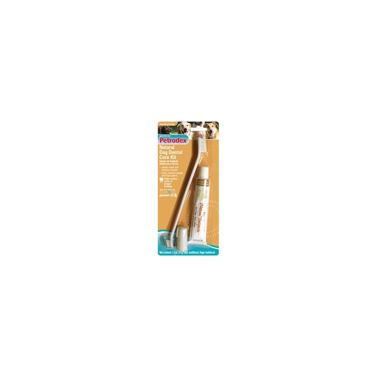 Petrodex Natural Dog Dental Care Kit - Peanut Flavor Toothpaste with 2 Toothbrushes for Small & Large Dogs | Freshens Breath & Prevents Plaque | Daily Oral Hygiene for Puppies & Adult Dogs