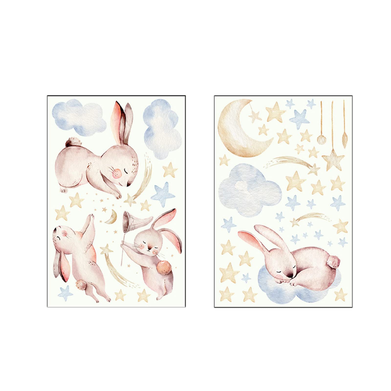DFDGBD Easter Bunny Flute Stickers - 2-Pack Adhesive Fridge & Window Decals - Egg-Shaped Wall Stickers for Home Decor (Set A, One Size) - Perfect for Easter Party Decorations, Kitchen Fridge Art & Kids Room Decor