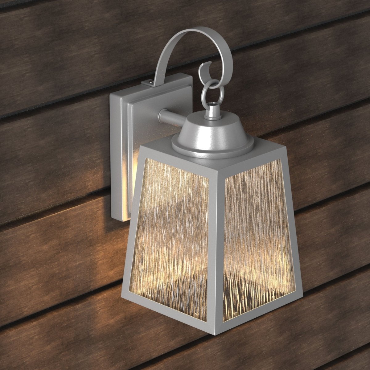 12W LED Outdoor Wall Lantern Fixture with Water Glass Shade - 4000K Cool White Dimmable Light - ETL Certified for Safety - Perfect for Porch, Patio, Garden and Exterior Home Lighting
