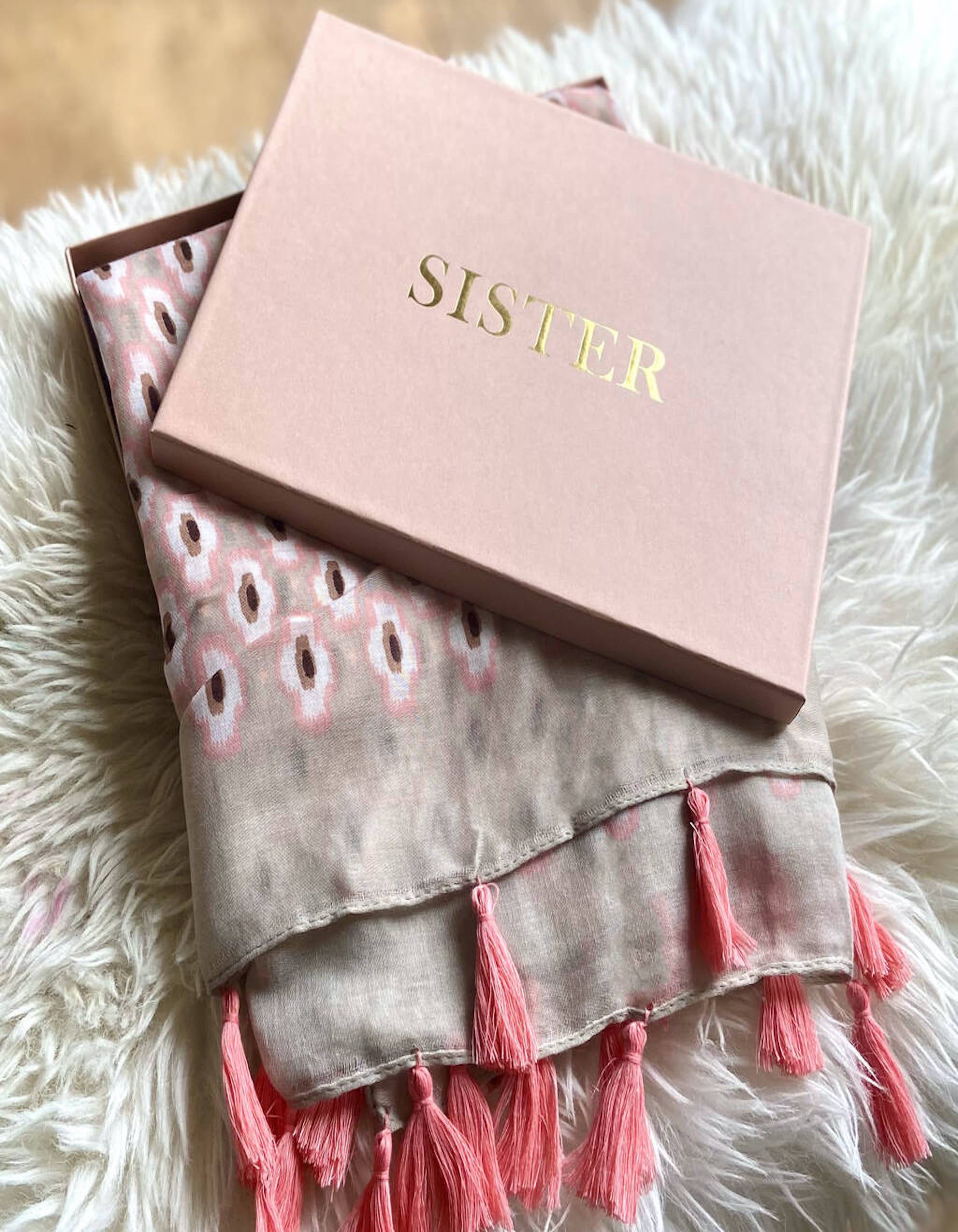 Elegant Tasseled Scarf for Women - Premium Gift Box Packaging - Perfect for Holidays, Parties & Special Occasions