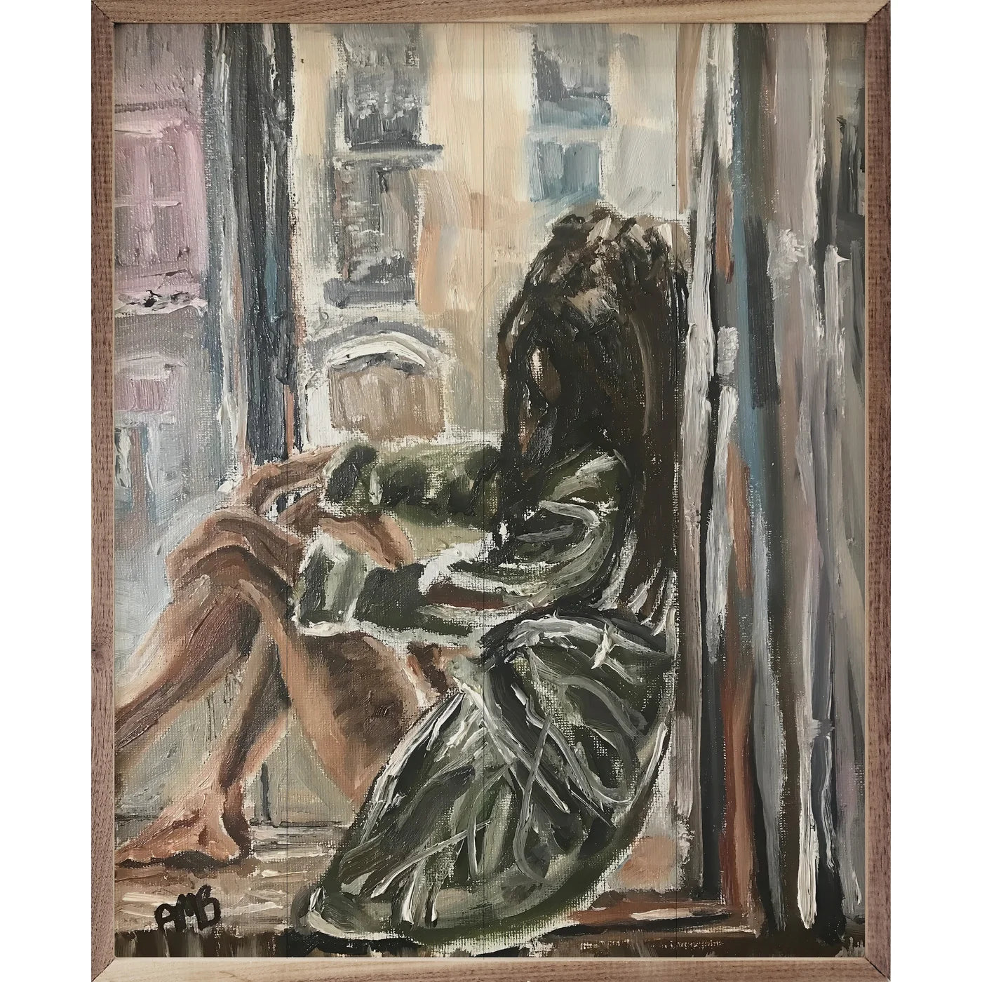 Hidden Thoughts By Annette Beraud Battaglia - Wood Framed Wall Art Print - Perfect for Home Decor, Office & Living Room Wall Decorations