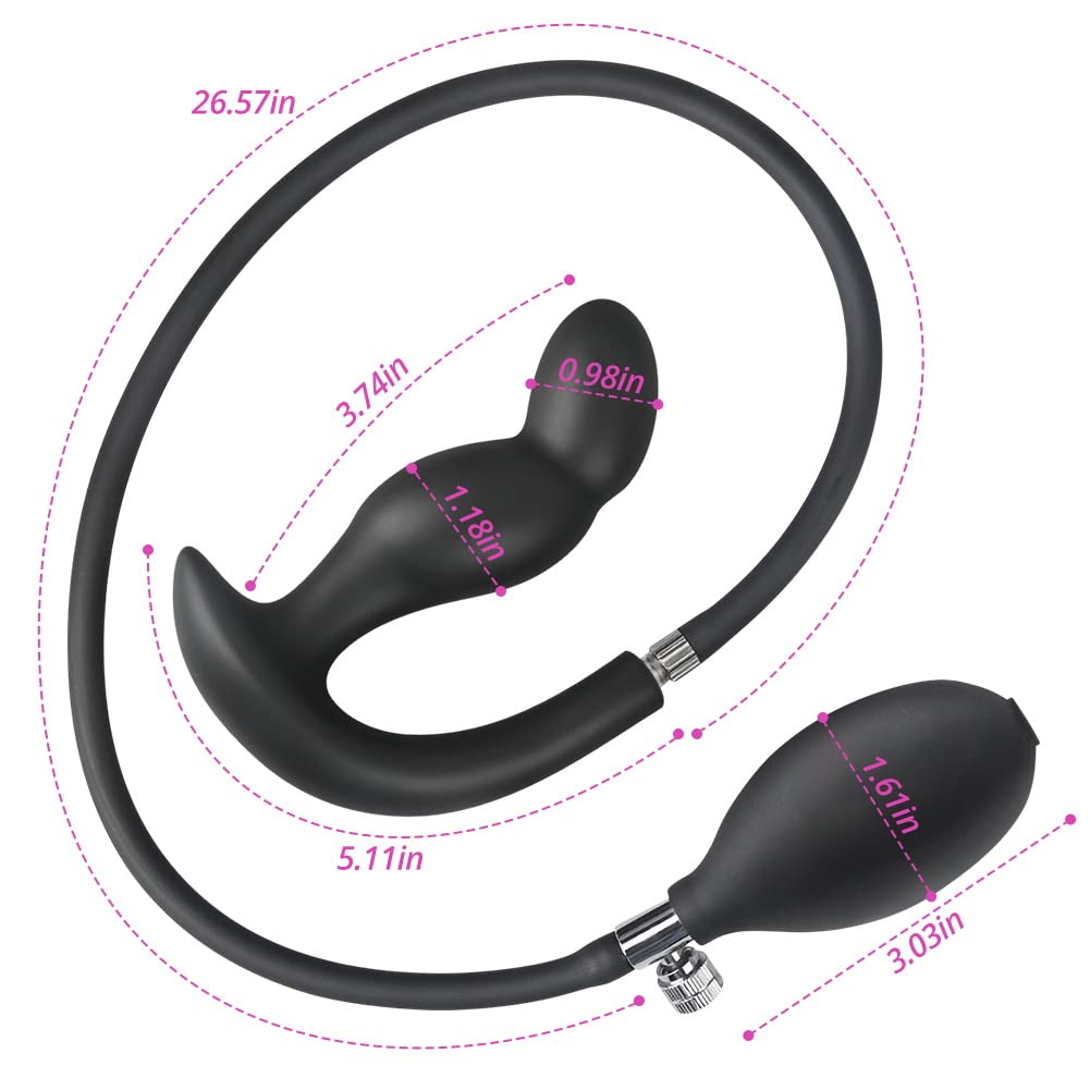 **SXOVO Inflatable Expanding Anal Plug - Liquid Silicone Butt Plug for Prostate Massage & G-Spot Stimulation - Adult Sex Toy for Anal Training & SM Play - Perfect for Couples & Solo Pleasure**