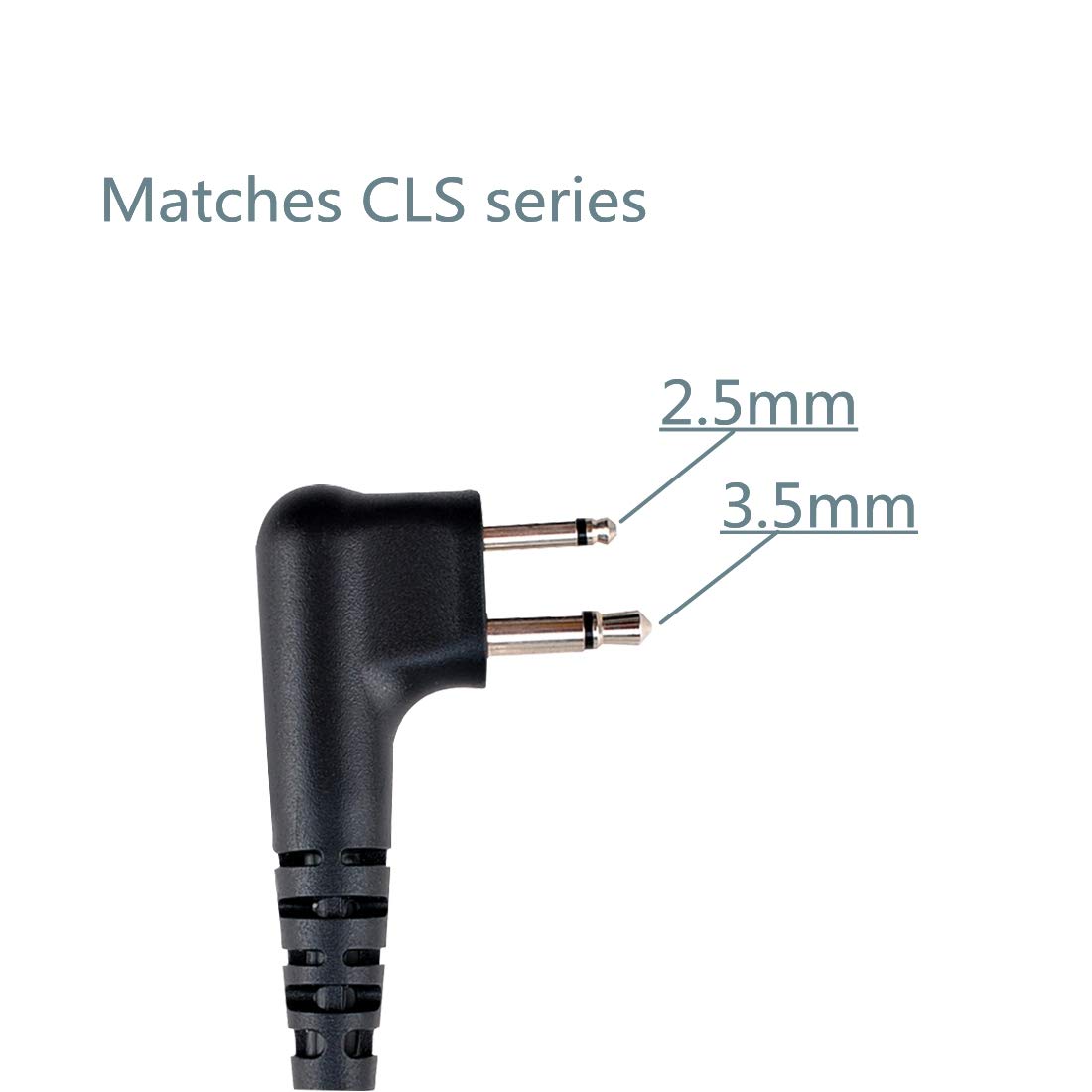 D-Shape Earpiece Headset with Big PTT Button for 2-Pin Walkie Talkie Radios - Compatible with Motorola CP200D, CLS1410, CLS1110, CP185, CP200, RDM2070D - Ideal for Security, Construction & Event Staff Communication