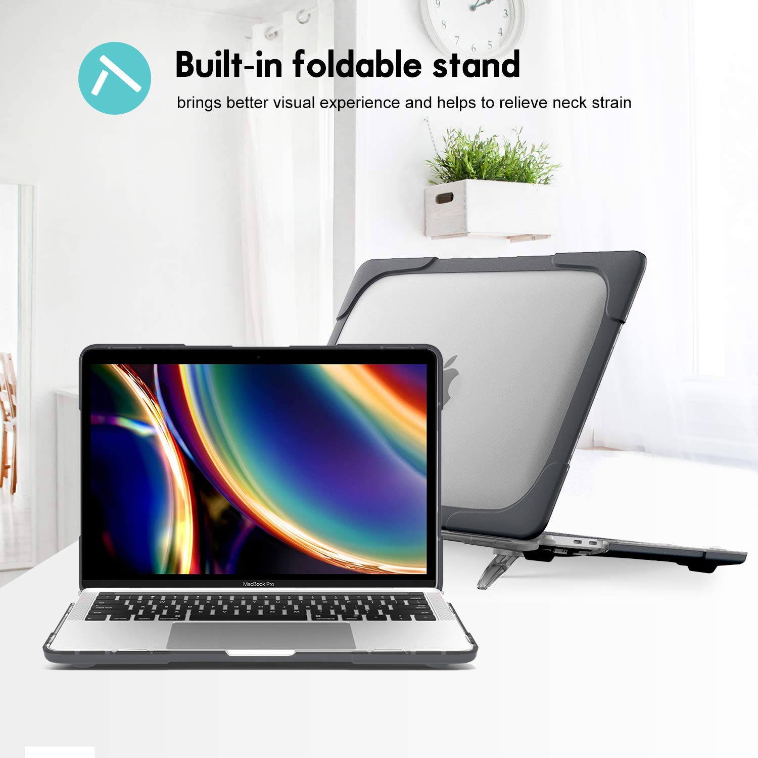 ProCase Heavy Duty Protective Case for MacBook Pro 13 Inch (2020 Model) with 2-Pack Screen Protectors - Compatible with MacBook Air 13 & Pro 13 - Perfect for Travel, Work & School