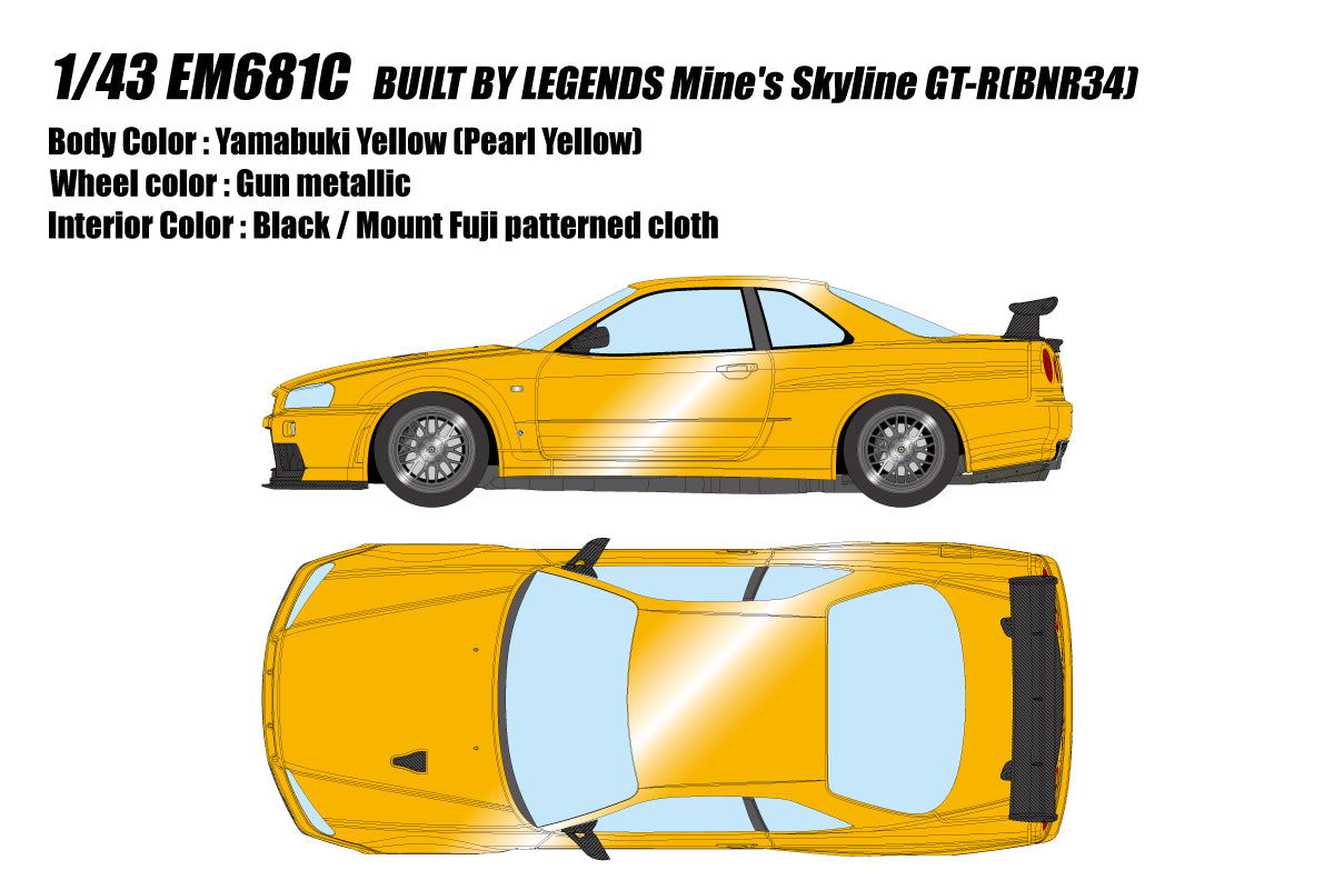 PREORDER - Eidolon 1:43 Scale Nissan Skyline GT-R (BNR34) Model Car - Built by Legends Mine's - Collectible Diecast for Car Enthusiasts & Display for Home/Office Decor