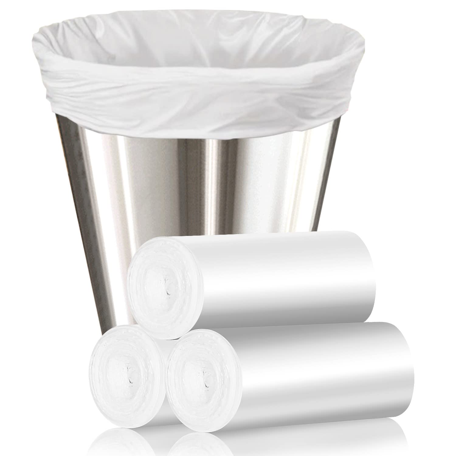 105 Count Small Trash Bags, 4 Gallon/15L Unscented Wastebasket Liners - Perfect for Bathroom, Kitchen, Bedroom & Office Use - Durable Garbage Can Bags for Daily Household Cleaning & Disposal