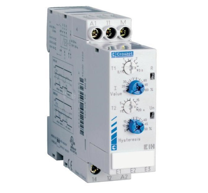 EIH Series Current Monitoring Relay with Hysteresis & T2 Time - Single Phase 0.1-10Amp, 100-240VAC/24VDC Supply (Replaced by 84871130) - Ideal for Industrial Automation, Motor Protection, and Power Distribution Systems