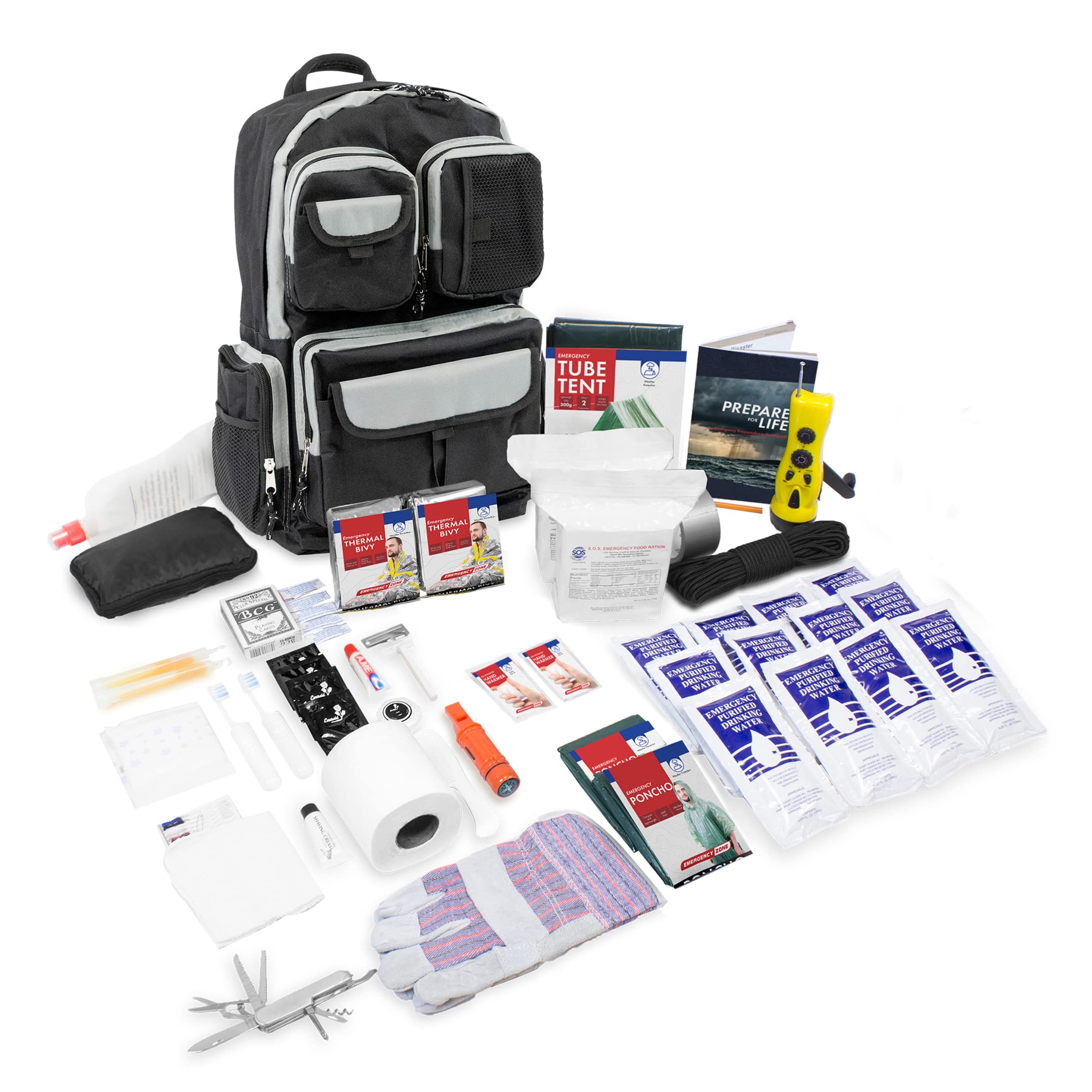 Urban Survival Bug-Out Bag & Emergency Preparedness Kit for 6 People | Disaster Supplies for Wildfires, Hurricanes, Civil Unrest | Perfect for Home Safety, Outdoor Adventures & Emergency Evacuation