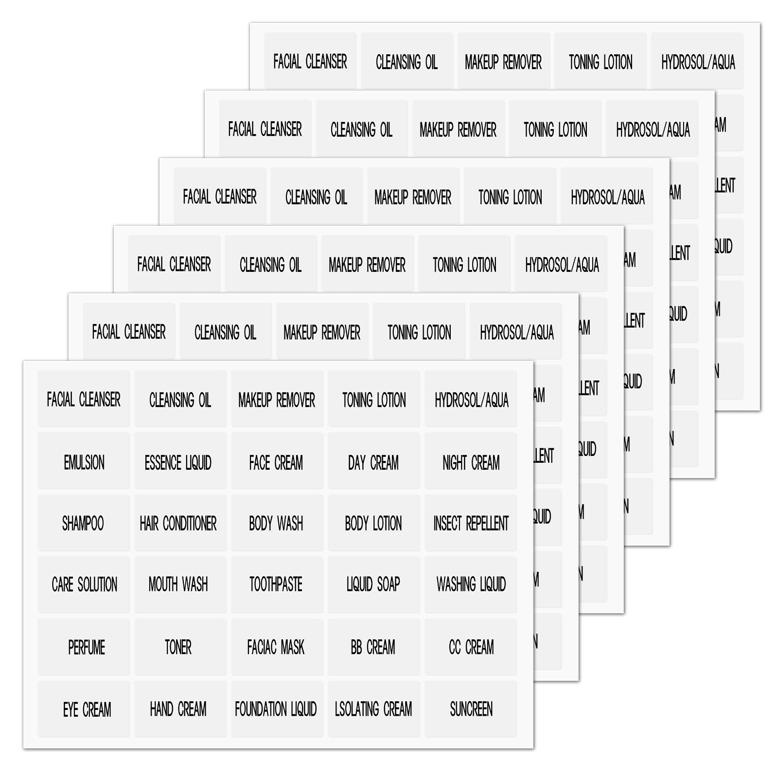 180Pcs Waterproof Stickers for Travel Size Bottles & Cosmetic Jars - Clear Removable Labels for Bathroom Organization, Lotion, Cream, Body Wash & Shampoo - Perfect for Home, Travel & Beauty Product Storage