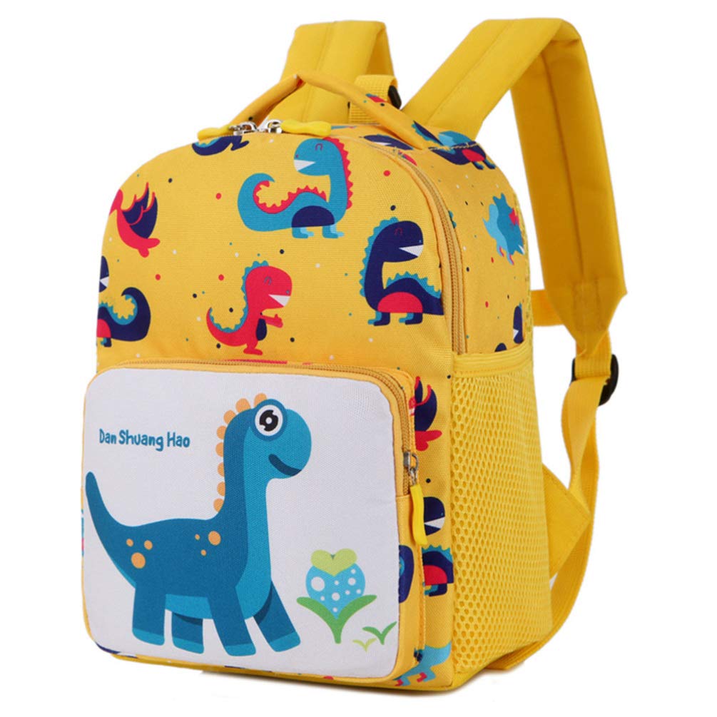 FENICAL Anti-Lost Kids Backpack with Leash - Cute Printed School Bag for Boys & Girls, Lightweight Child Bookbag for Travel, Preschool & Outdoor Activities (Yellow)
